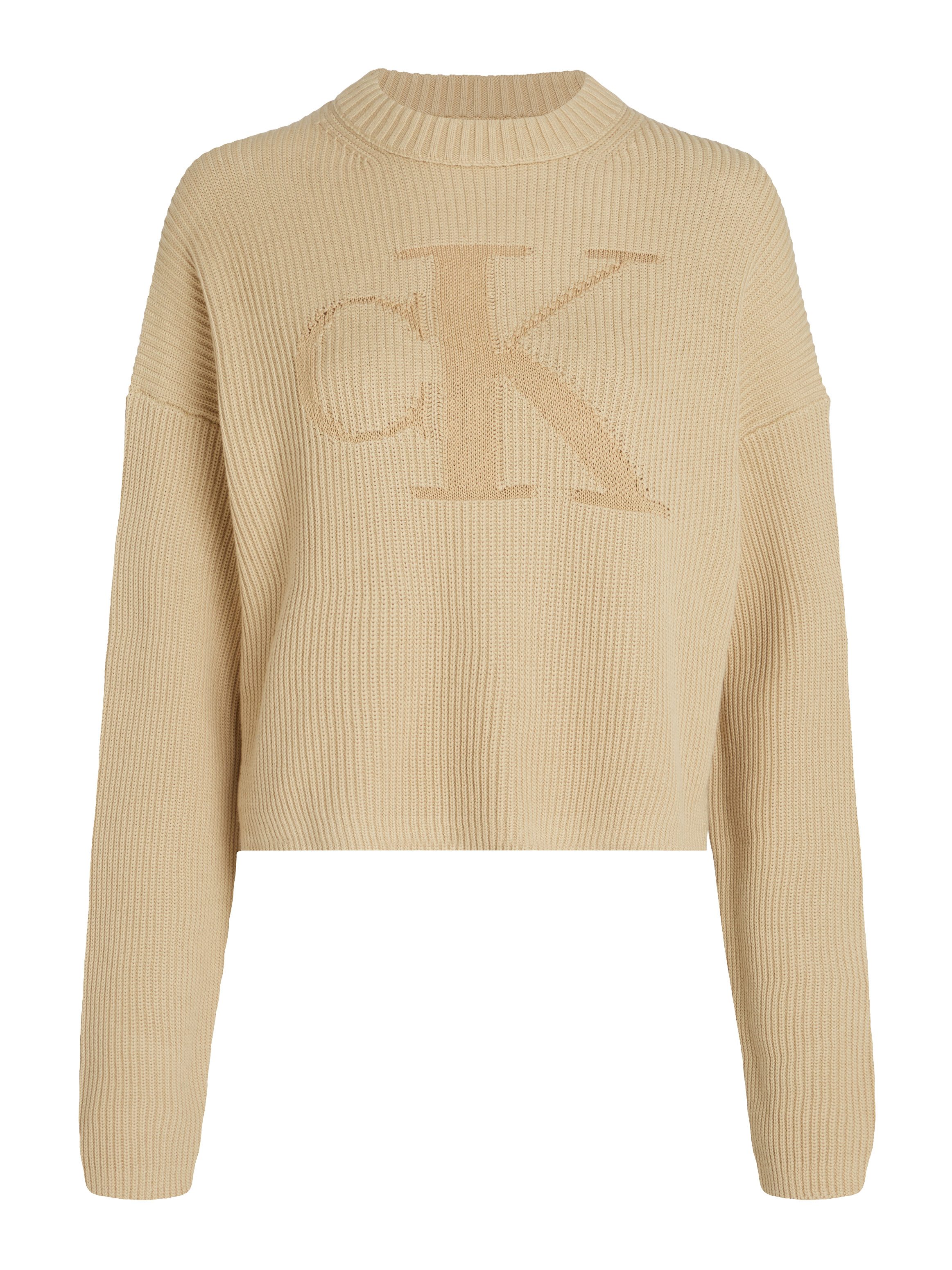 Calvin Klein Trui met staande kraag LOGO INTARSIA REGULAR SWEATER