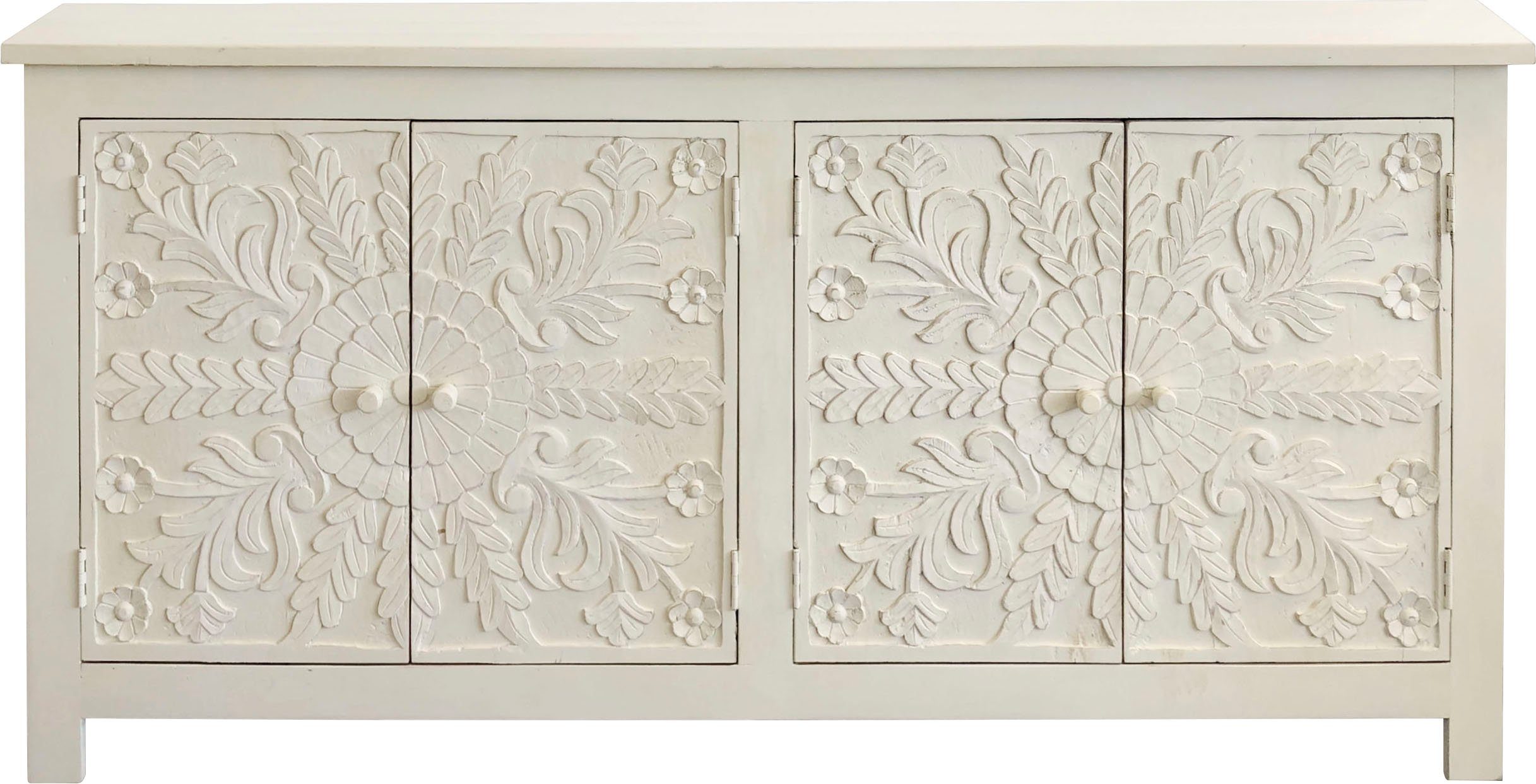 Home affaire Dressoir FENRIS Commode van massief mango hout, breedte 175 cm dressoirs maat 175x40x84 cm bruin