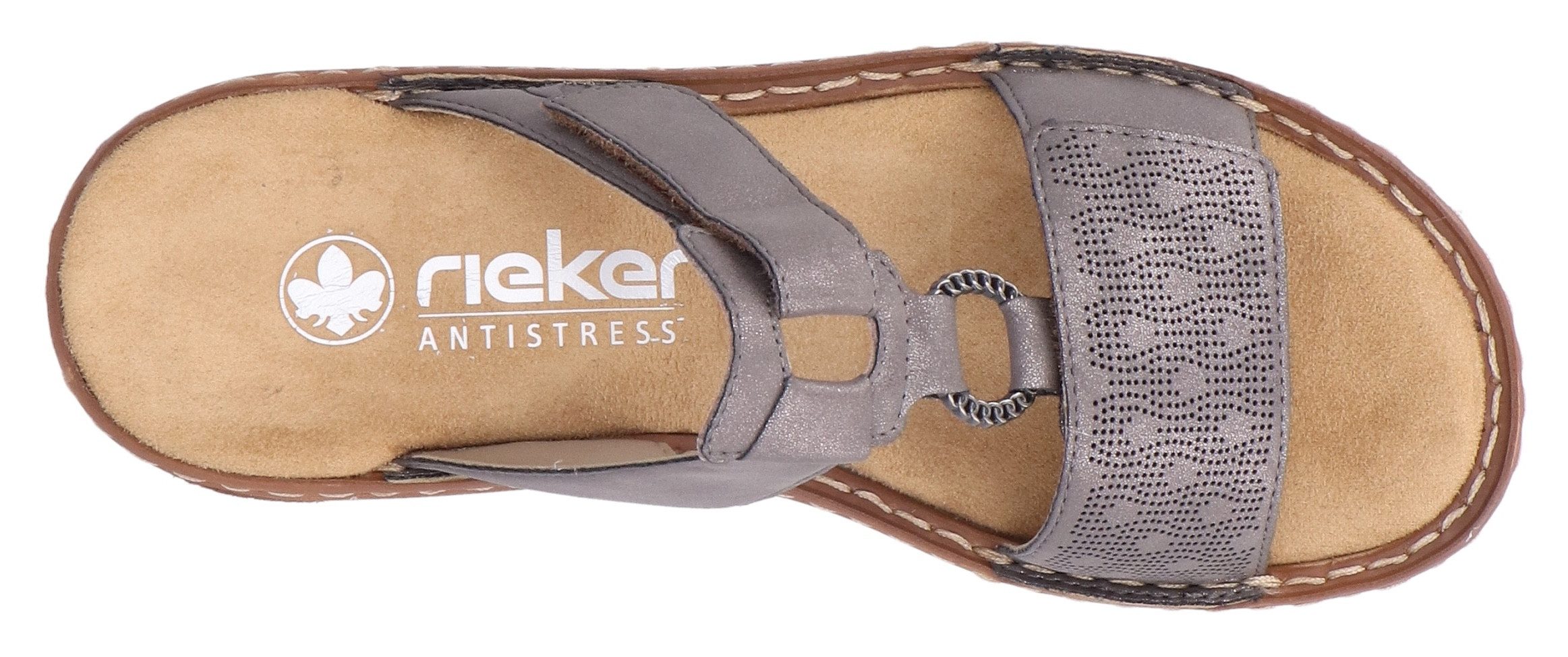 Rieker Slippers Zomerschoen, slippers, vakantieschoen, klittenbandschoen met perforatie