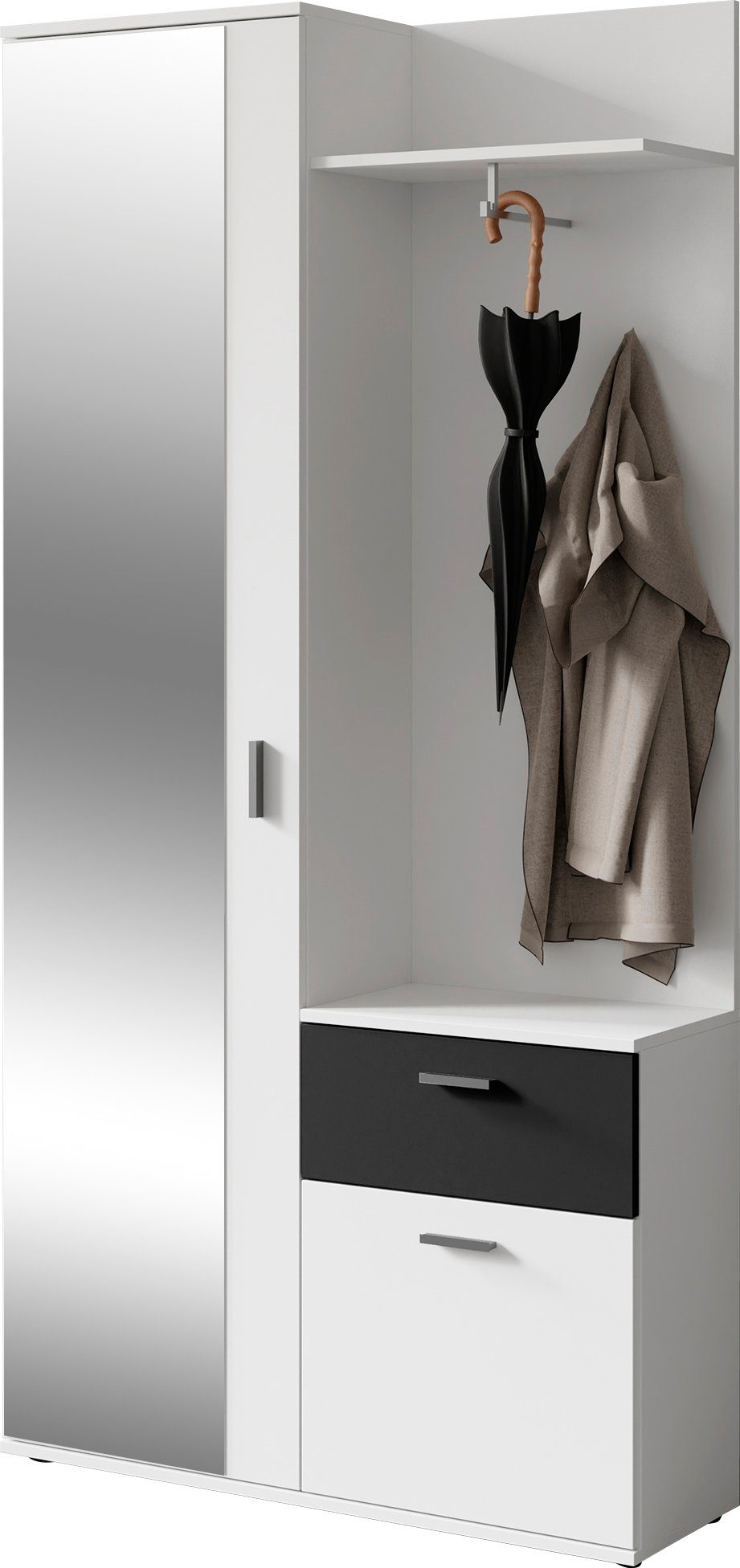 INOSIGN Compact kapstokmeubel Jakob met grote spiegel en planchet, breedte 97 cm