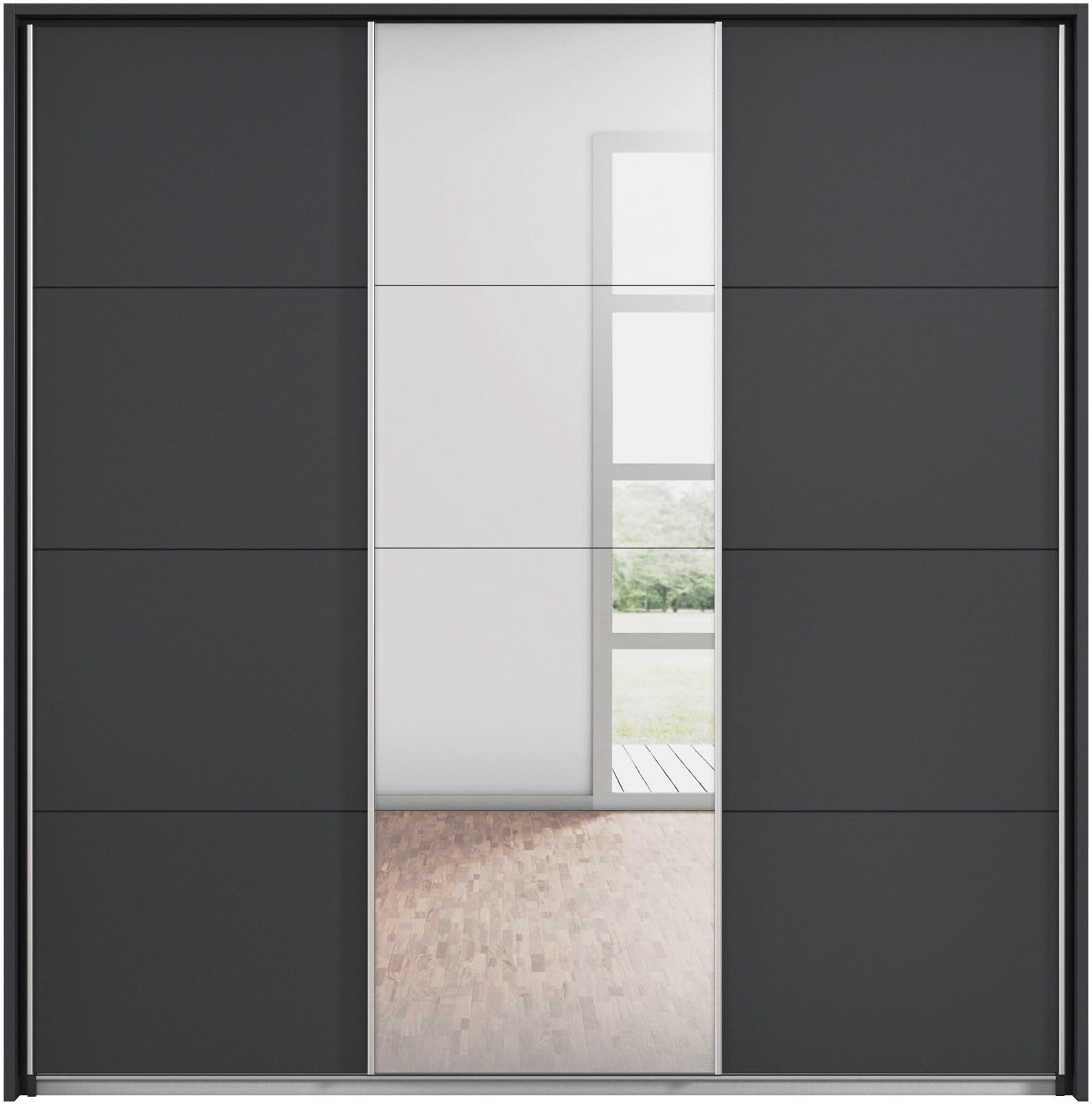 rauch Schuifdeurkast Kledingkast kast garderobe CORTONA met passe-partout en optionele verlichting inclusief indeling 2 boxen en planken