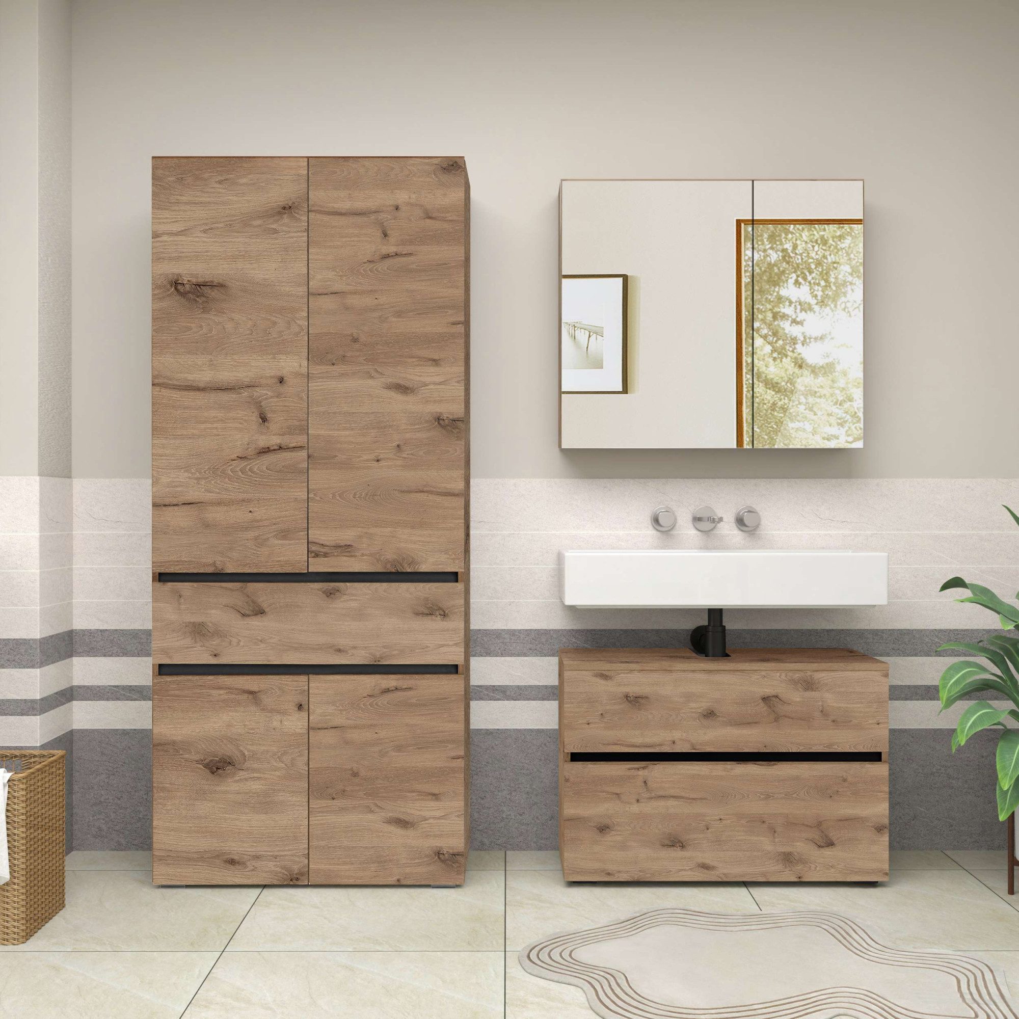 Home affaire Hoge kast Wisla met 4 deuren & 1 lade, breedte 76 cm, hoogte 180 cm
