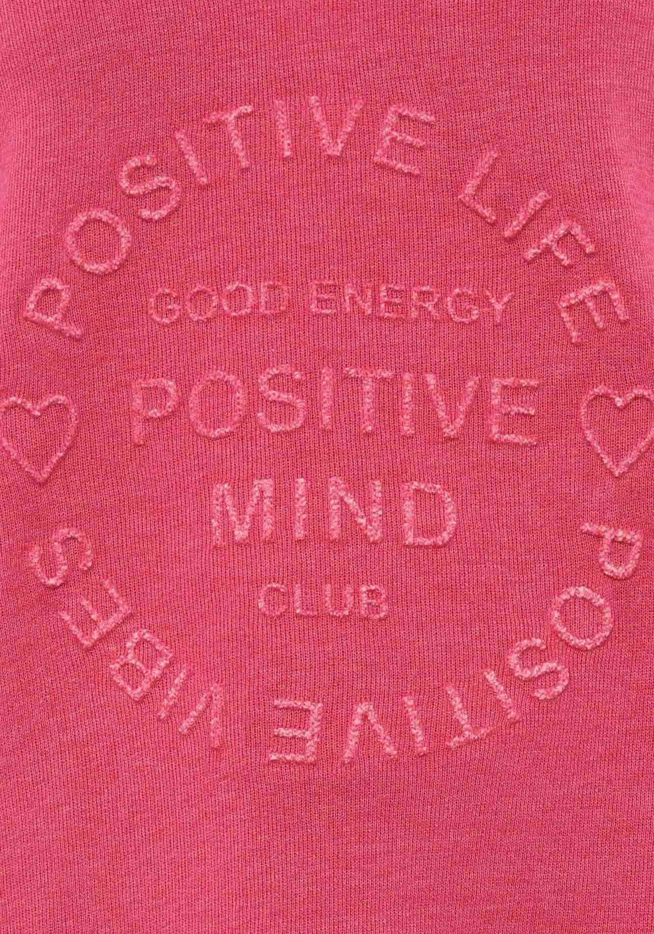 Zwillingsherz Sweatshirt met rafelige v-halslijn in vintage-look