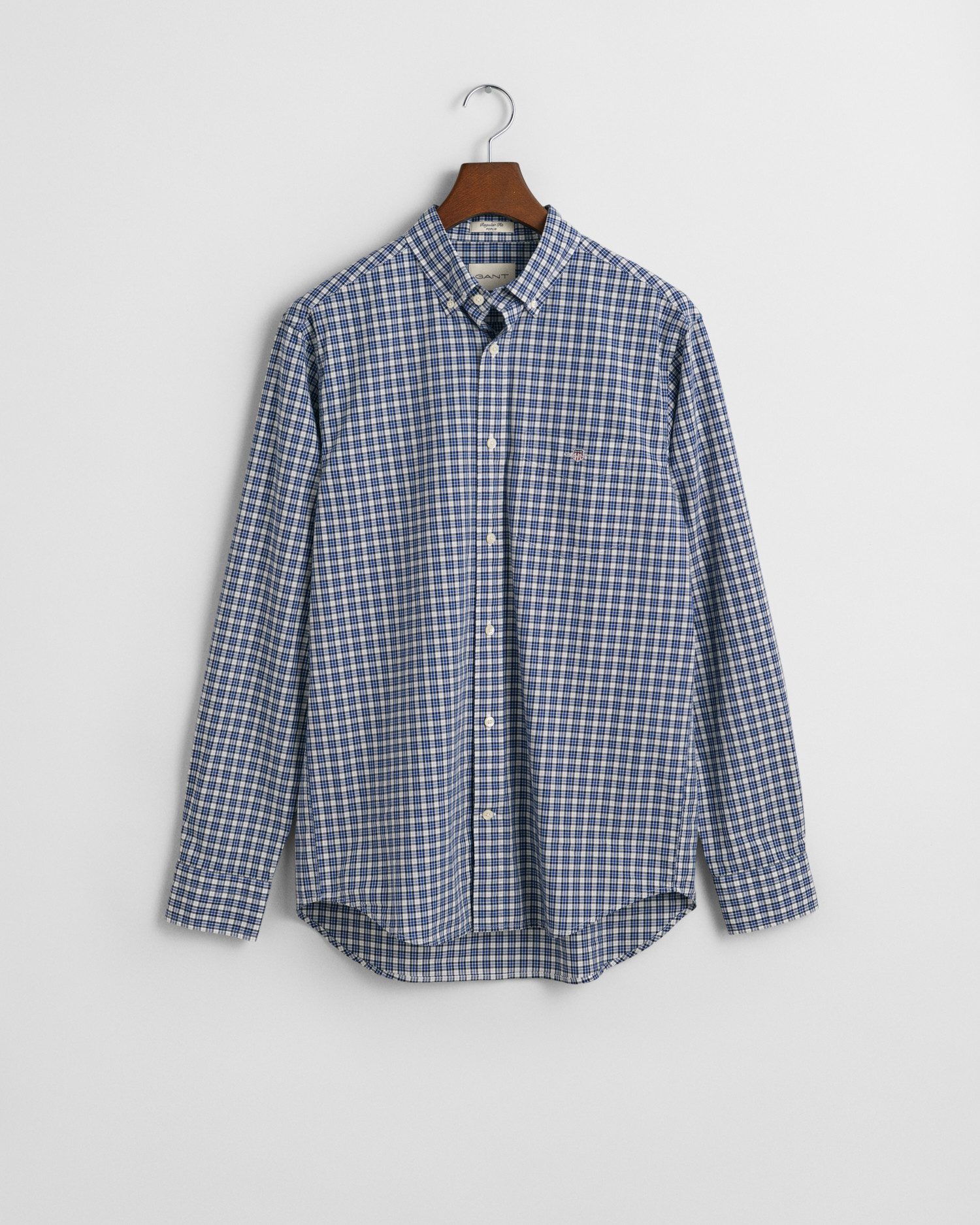 Gant Overhemd met lange mouwen REG POPLIN SMALL CHECK SHIRT Regular fit popeline overhemd met klein ruitpatroon