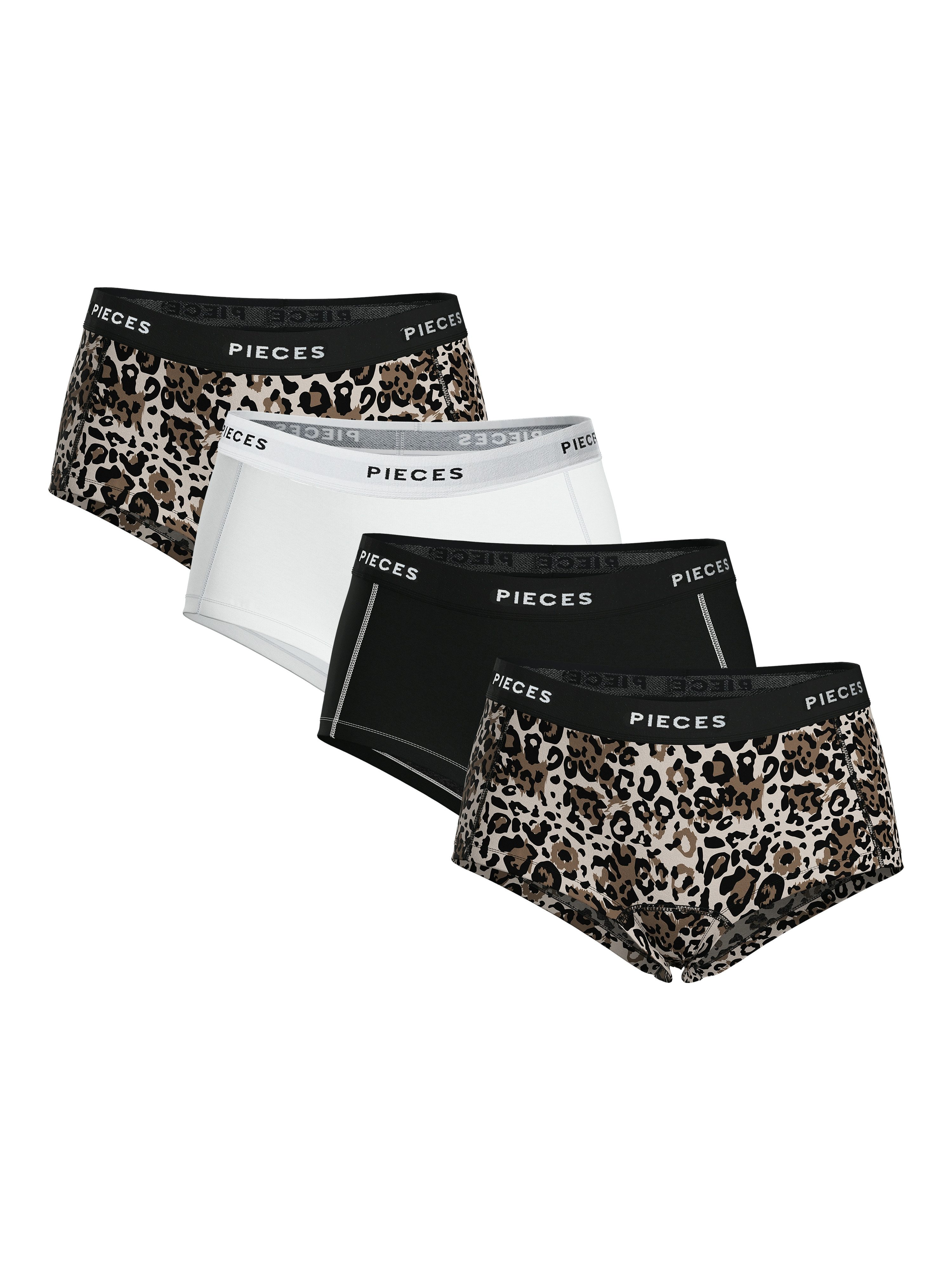 pieces Hipster PCLOGO LADY 4 PACK AOP/SOLID NOOS BC (set, 4 stuks)