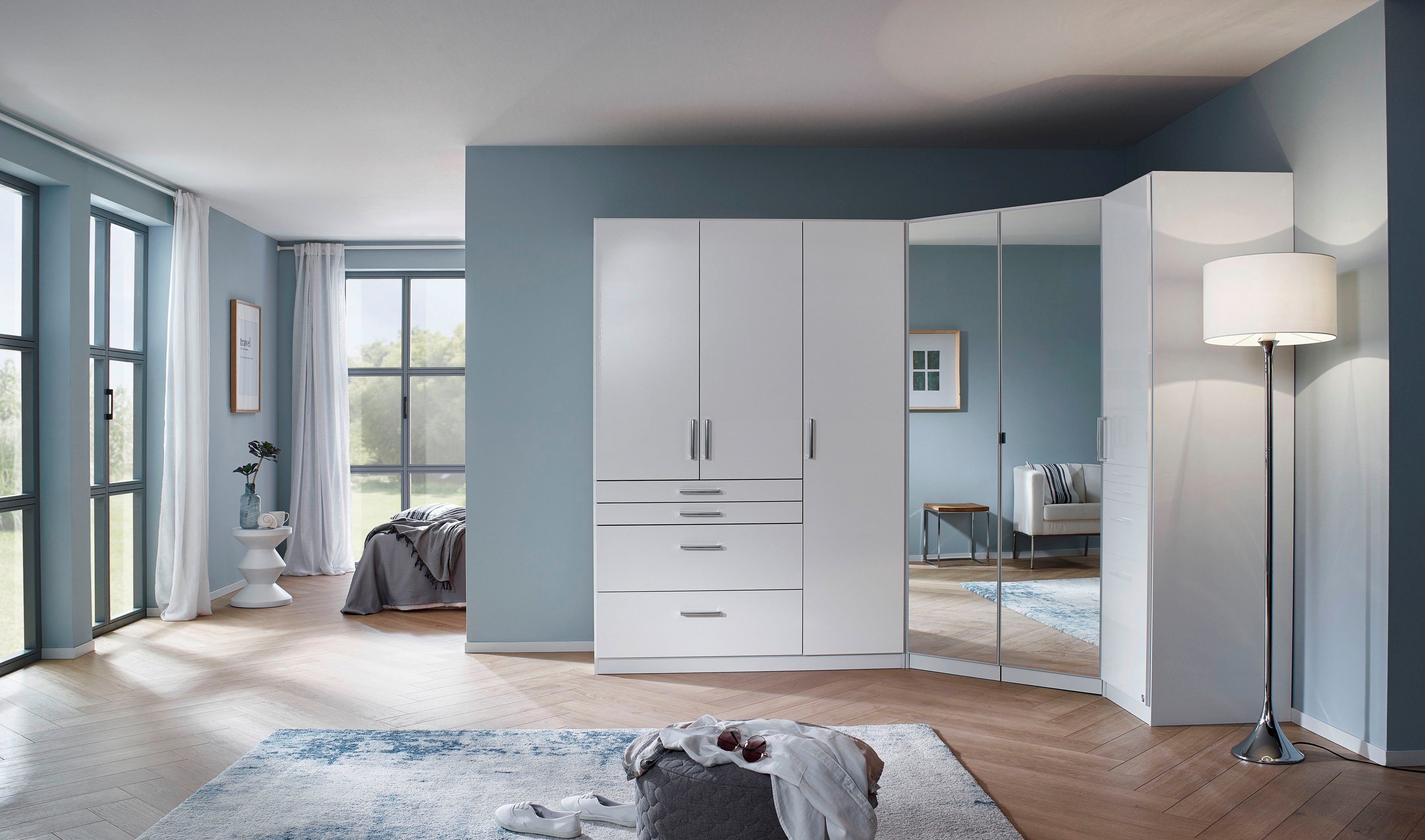 rauch Kastenset Kledingkast kast garderobe garderobekast hoekkast HOMBURG veel opbergruimte, bovenste lade met indeling made in germany