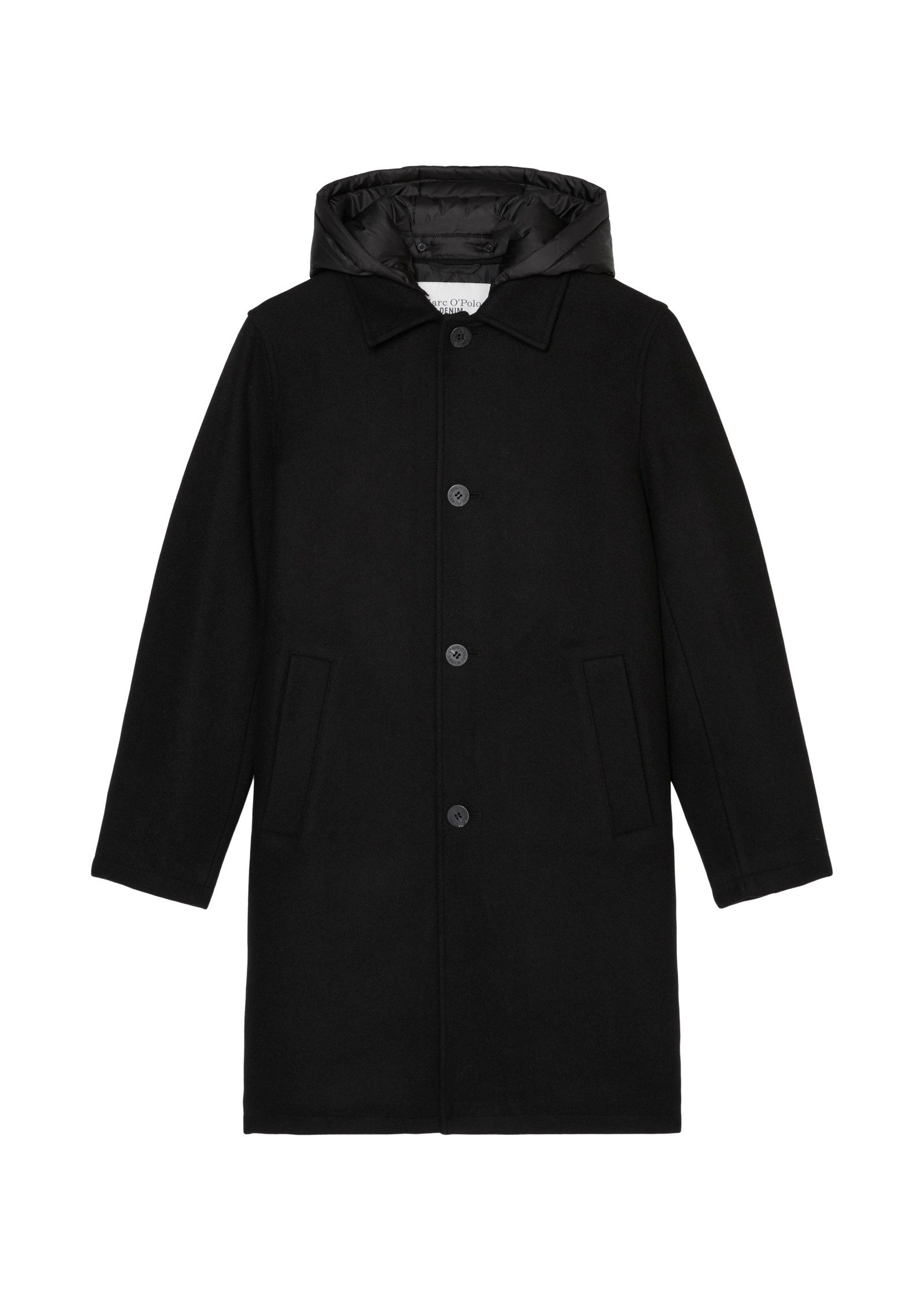 Marc O'Polo DENIM Lange jas Gewatteerde, afneembare nylon capuchon