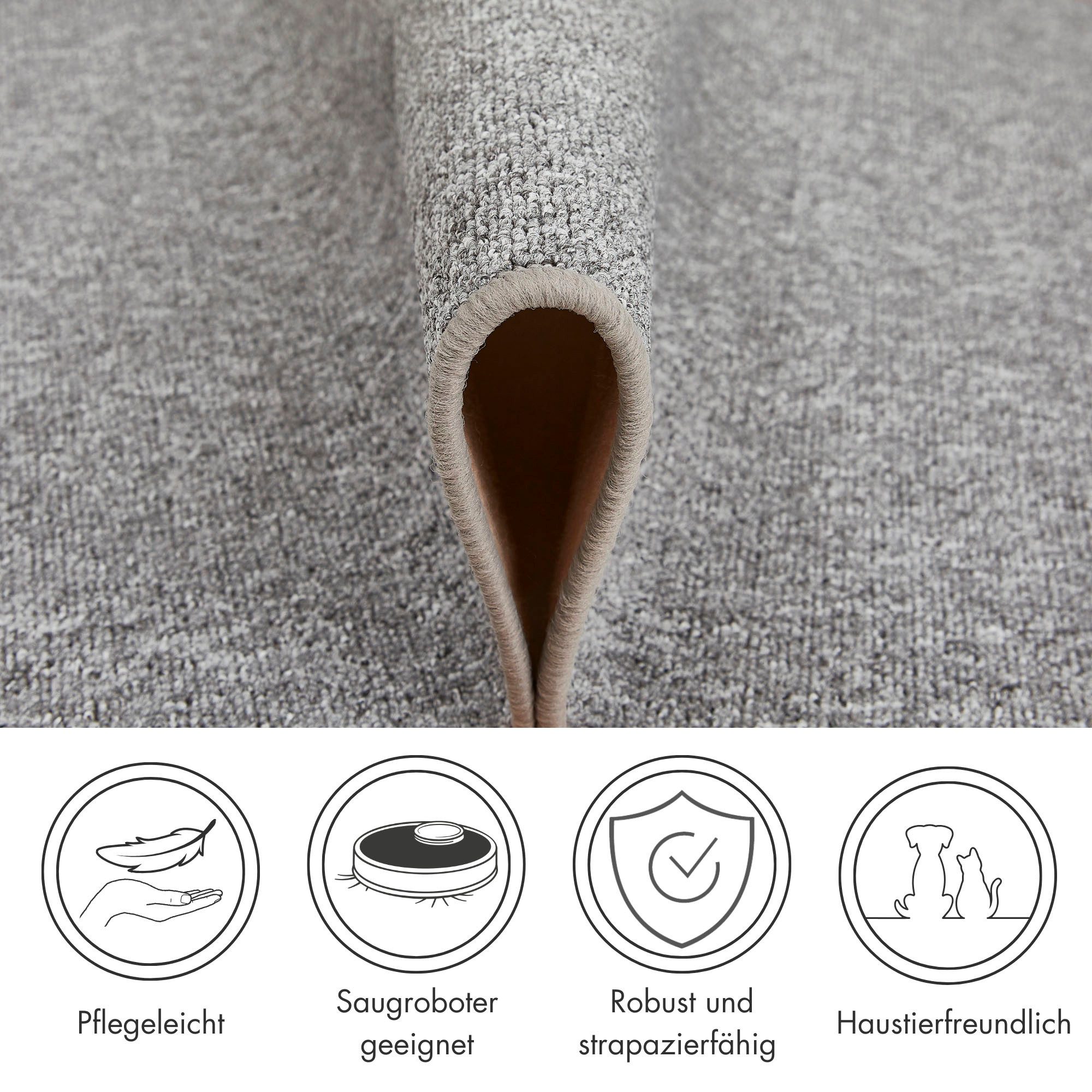 Andiamo Vloerkleed Luton, Made in Germany gemêleerde look, ook als loper, woonkamer & slaapkamer