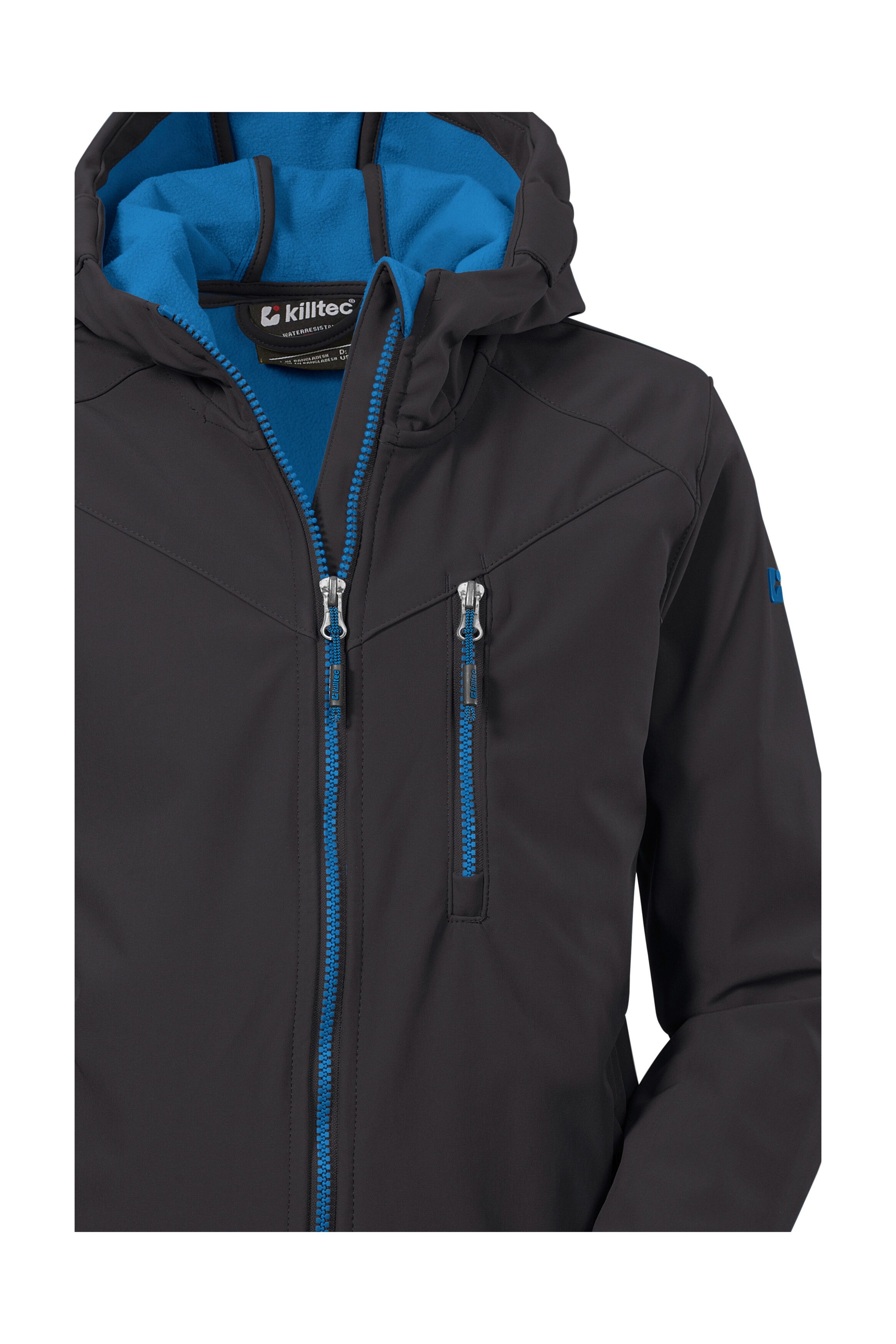 Killtec Softshell-jack Boys softshell-jack Waterafstotende softshelljack met capuchon, fleece en PFAs-vrij