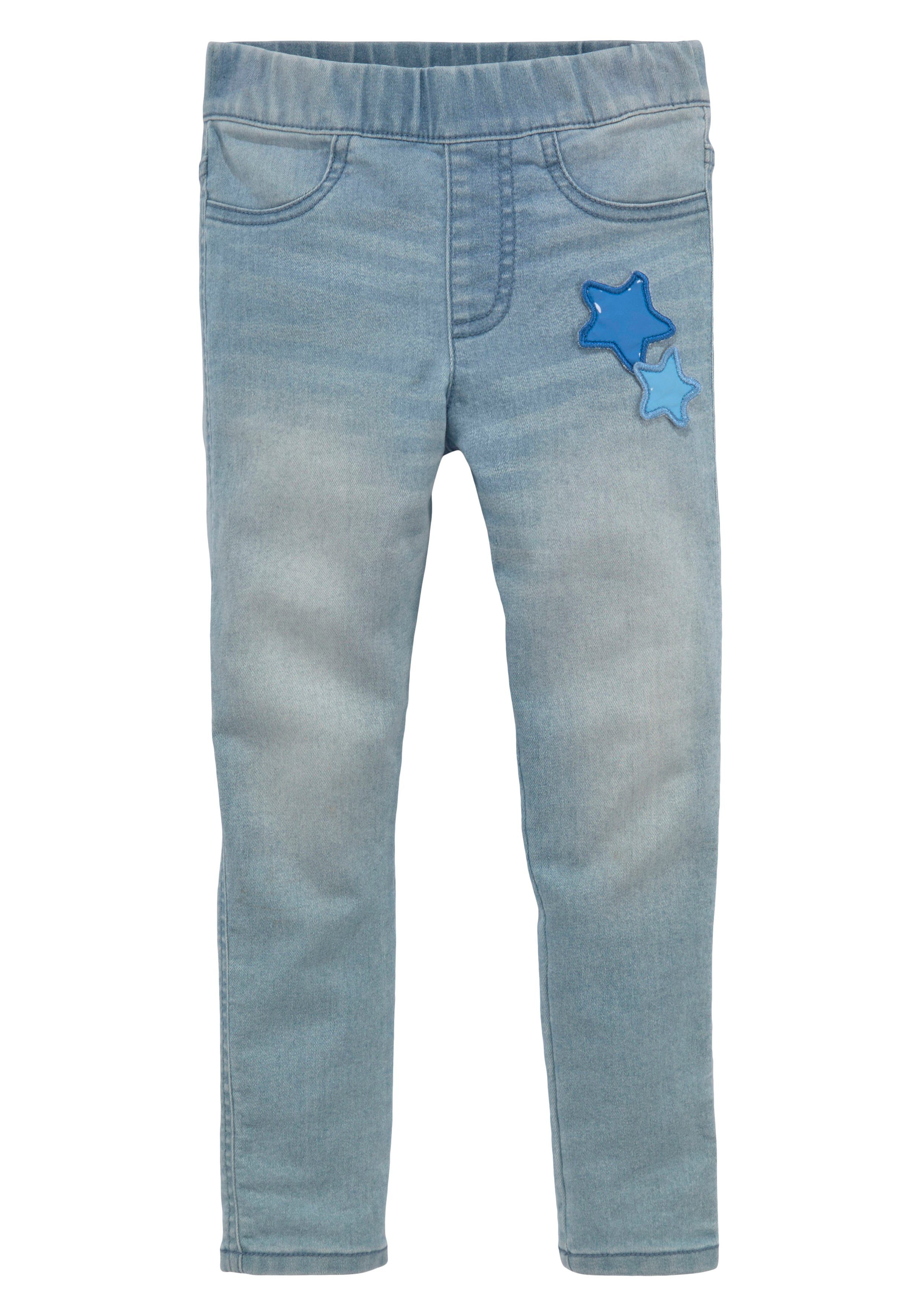 KIDSWORLD Jeggings Stretch-jeans in instapvorm smalle broekpasvorm, met used-wassing, normale taille