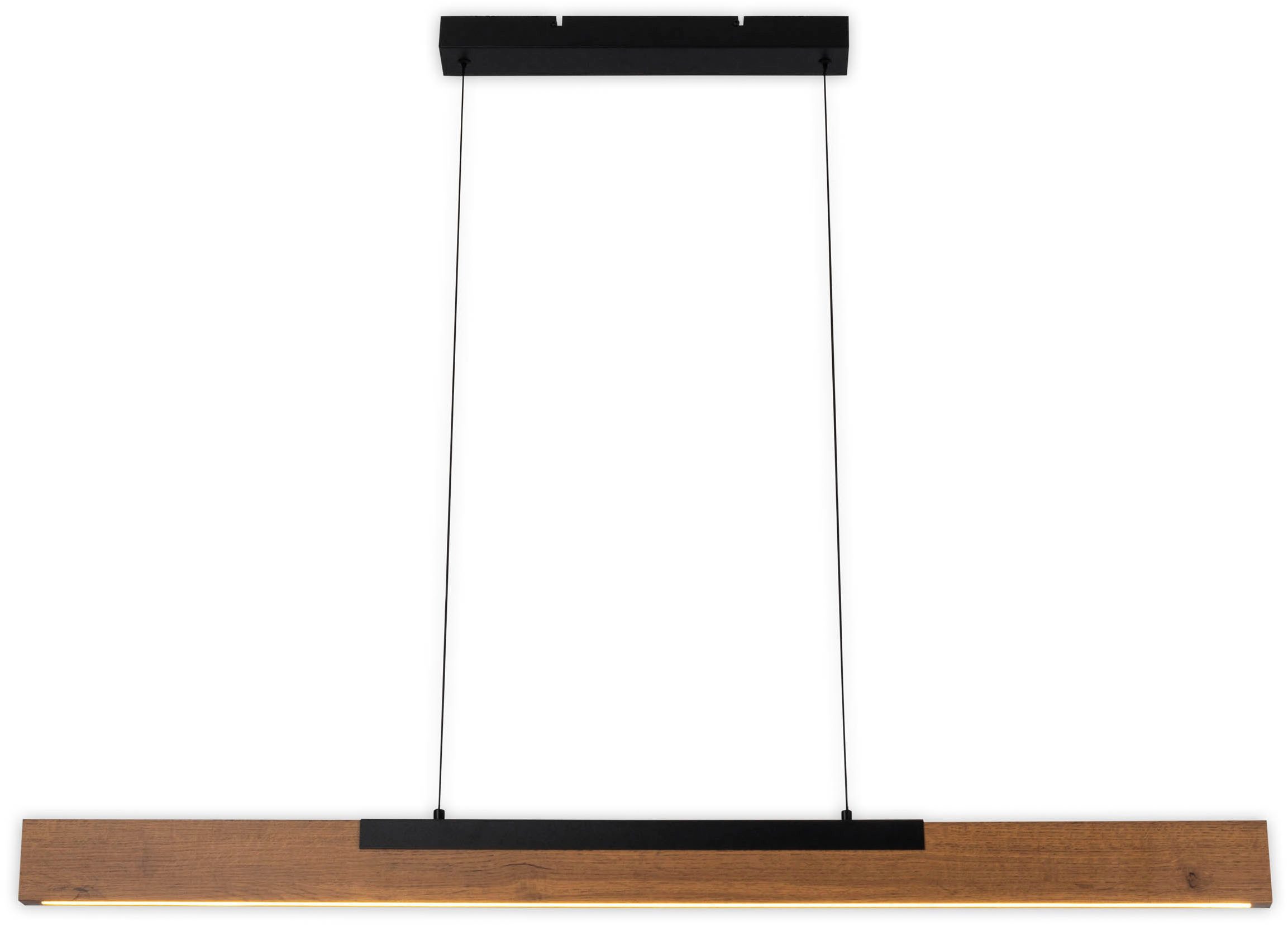 näve Led-hanglamp Wilma met hout, dimbaar via wandschakelaar, geheugenfunctie, hoogte verstelbaar (1 stuk)
