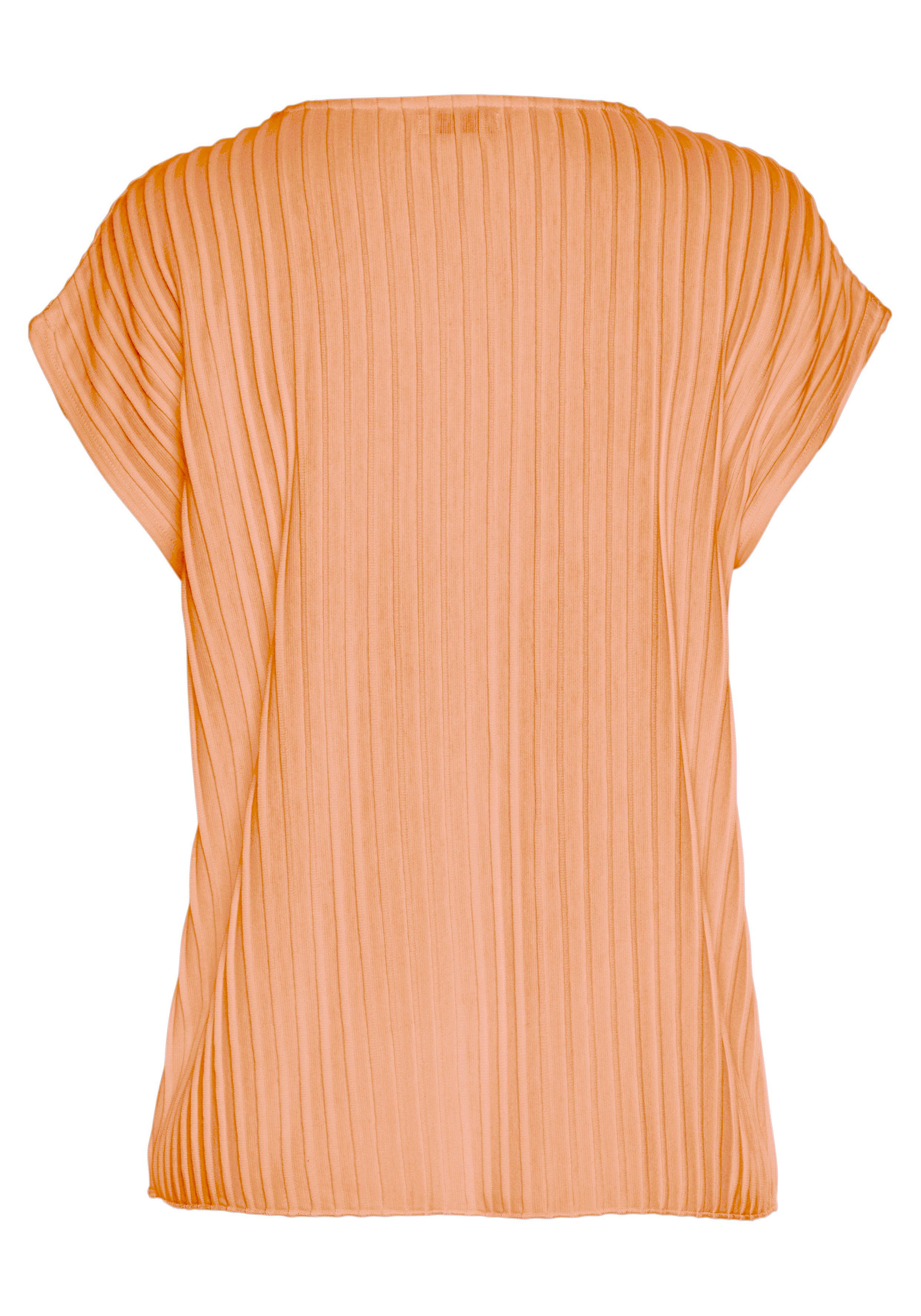 Lascana Shirt met korte mouwen met biezen t-shirt gestreept shirt moderne gestructureerde stof