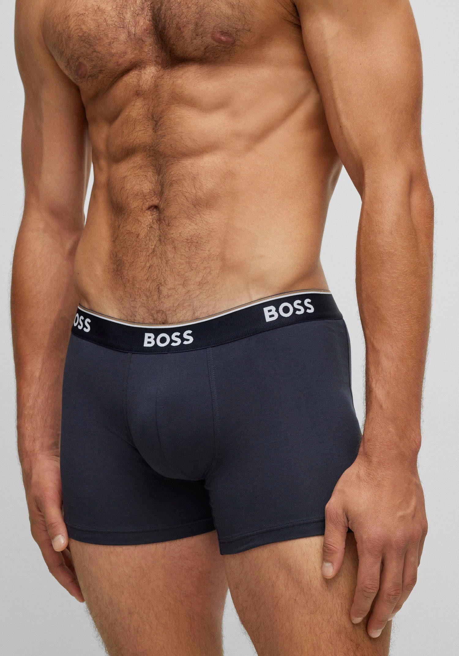 BOSS Lange boxershort BRIEF 3 PACK met in kleur bijpassende weefband (3 stuks)