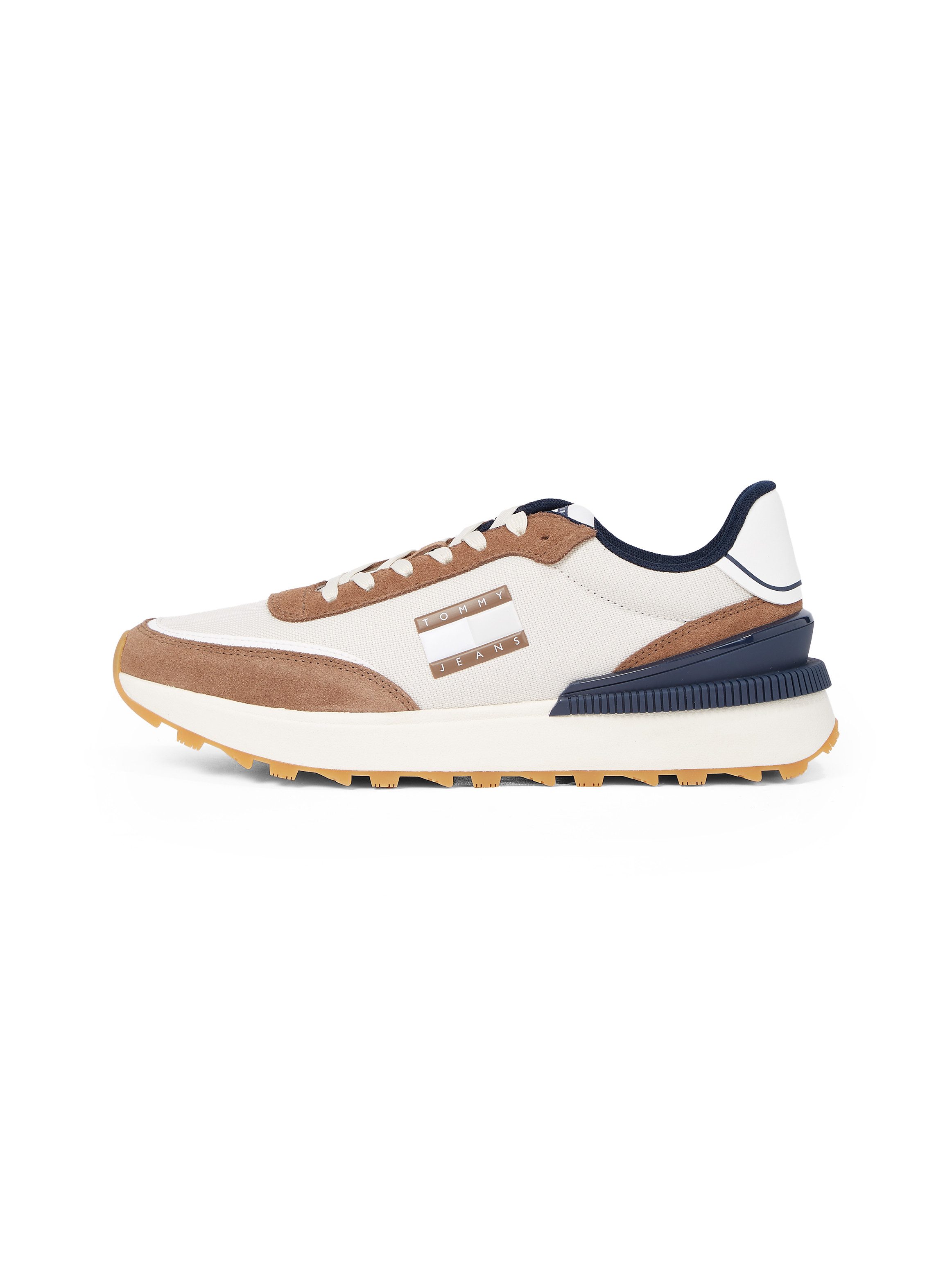 TOMMY JEANS Sneakers met sleehak TJM TECHNICAL RUNNER ESS , vrijetijdsschoen, halfschoen, veterschoen met gepolsterde schacht