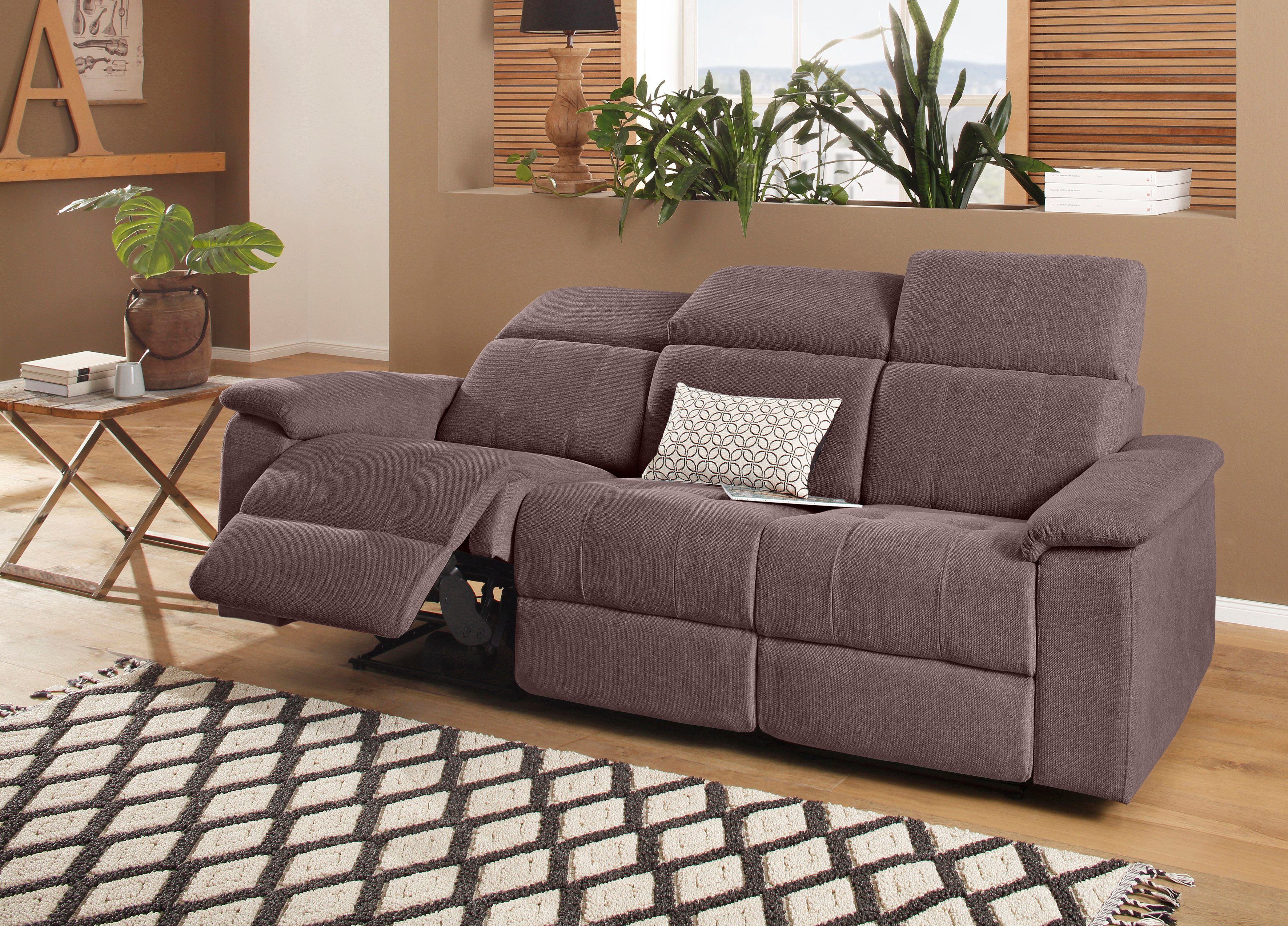 Home affaire 3-zitsbank Binado met handmatige of elektrische relaxfunctie met usb-aansluiting