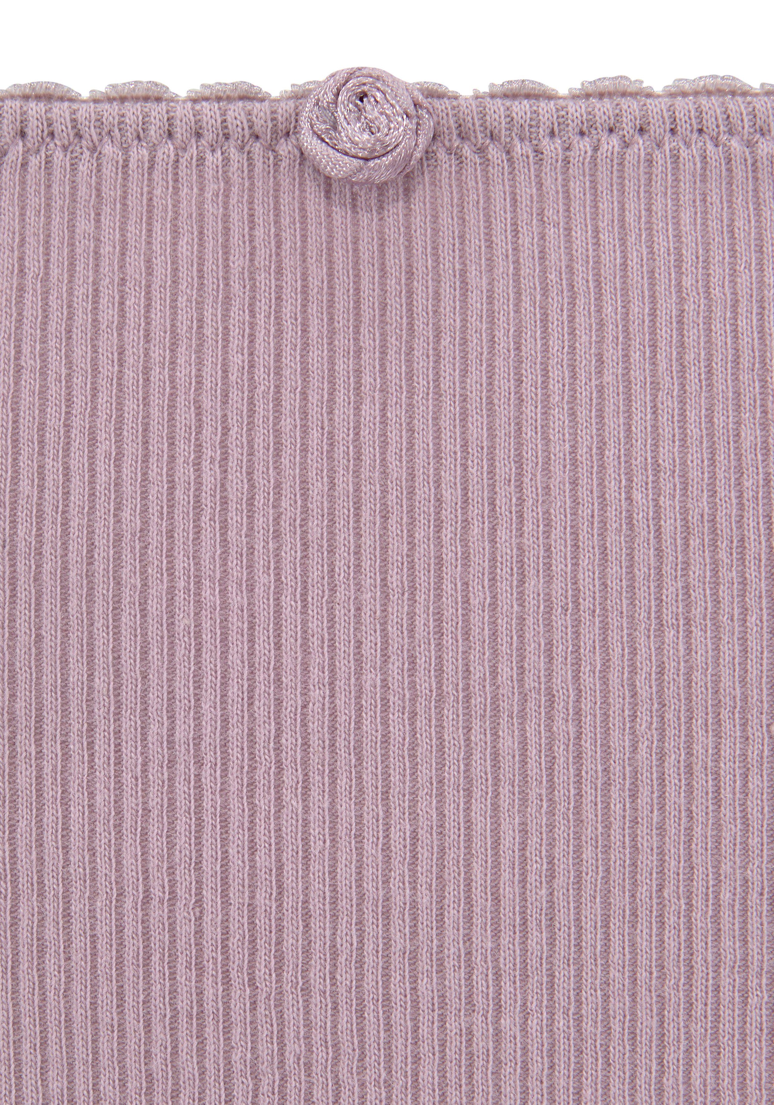 Vivance Jazz-hipsters van zachte en elastische ribstof, met delicate roosjes vooraan (3 stuks)