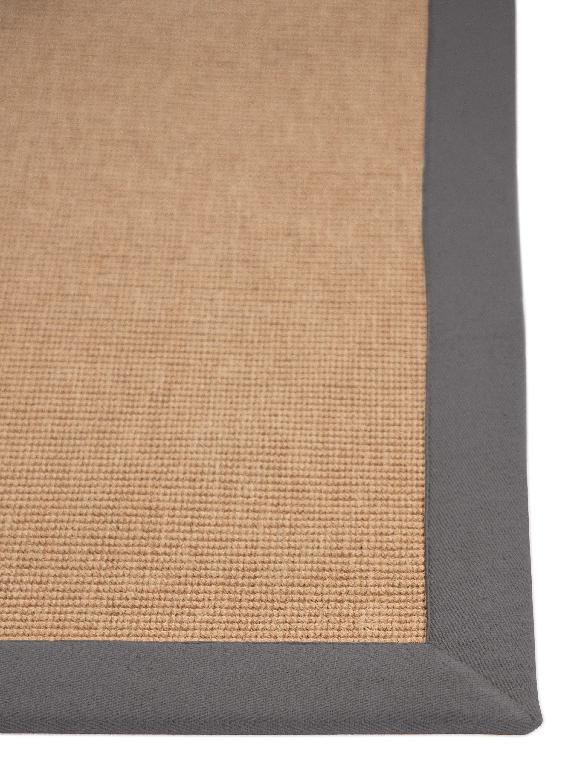 carpetfine Loper Sisal met gekleurd randdessin, antislip achterzijde