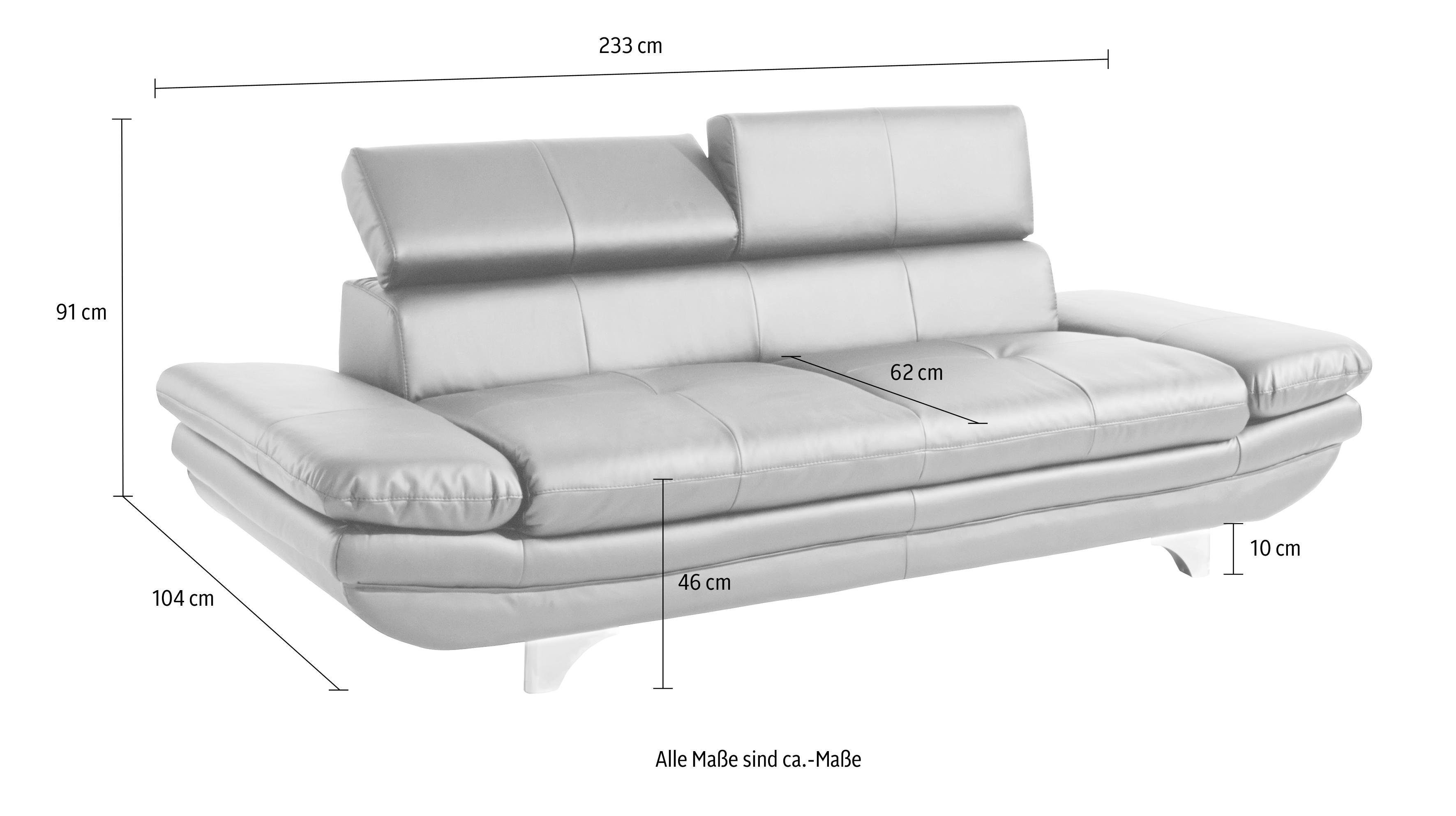 COTTA Zithoek Enterprise Set: bestaand uit 3-zitsbank en hocker, met een verstelbare rugleuning (set)