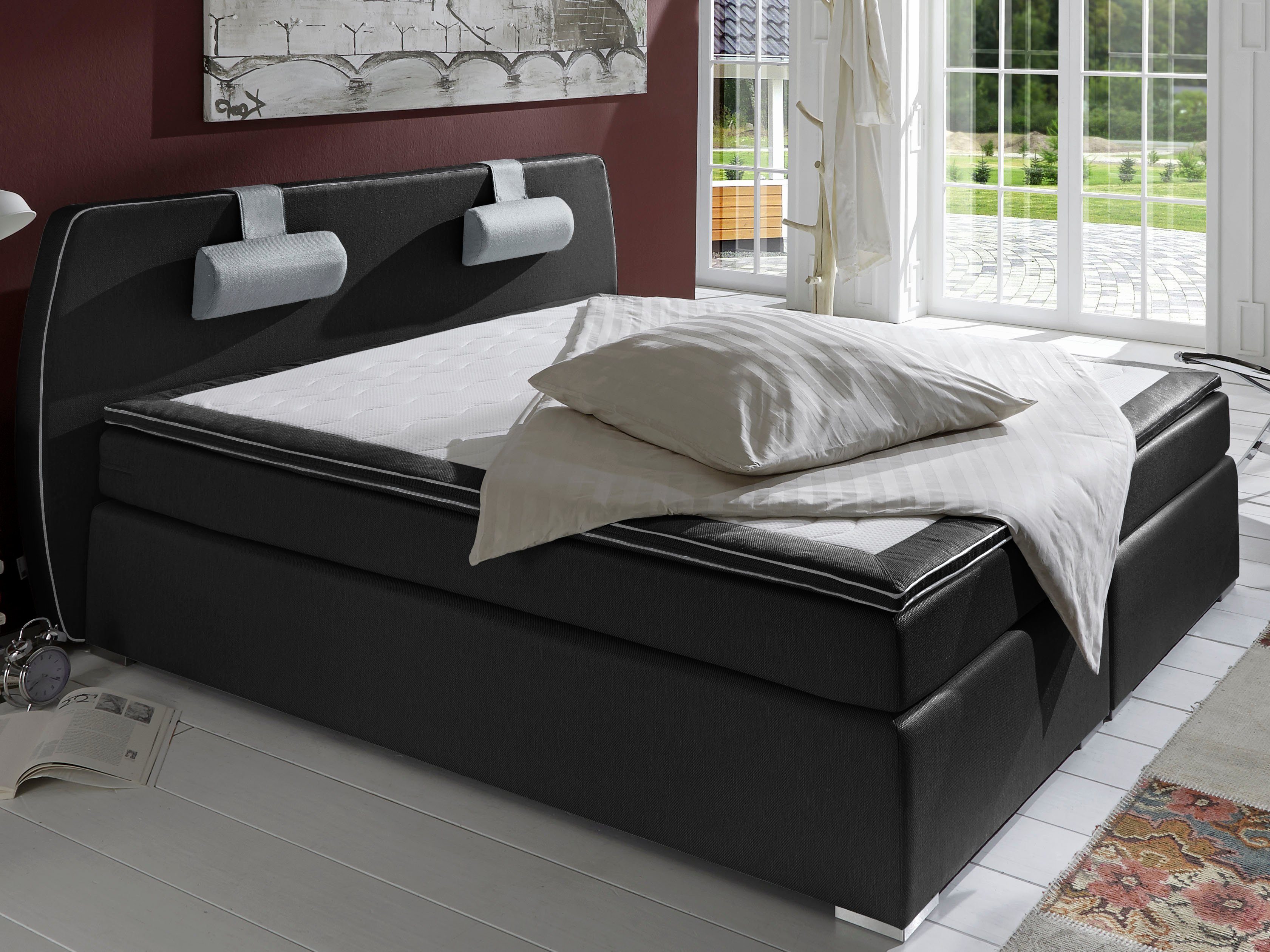 ATLANTIC home collection Boxspring Rex met topmatras en verstelbaar nekkussen