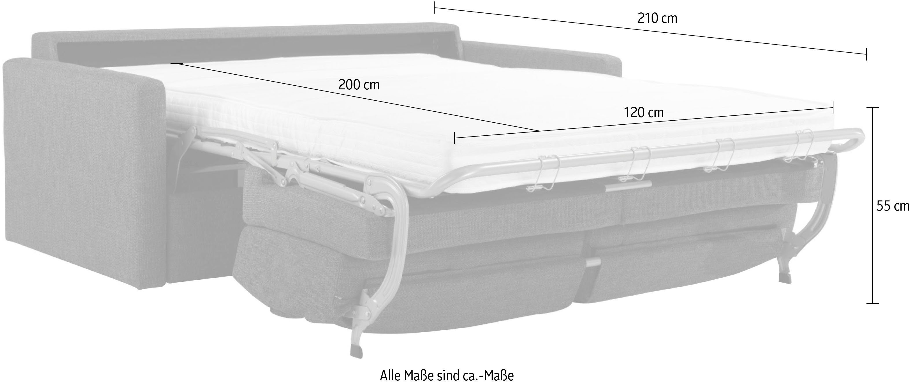 Places of Style Slaapbank Goldpoint 162 cm, slaapbank, ligoppervlak 120/200 cm,
