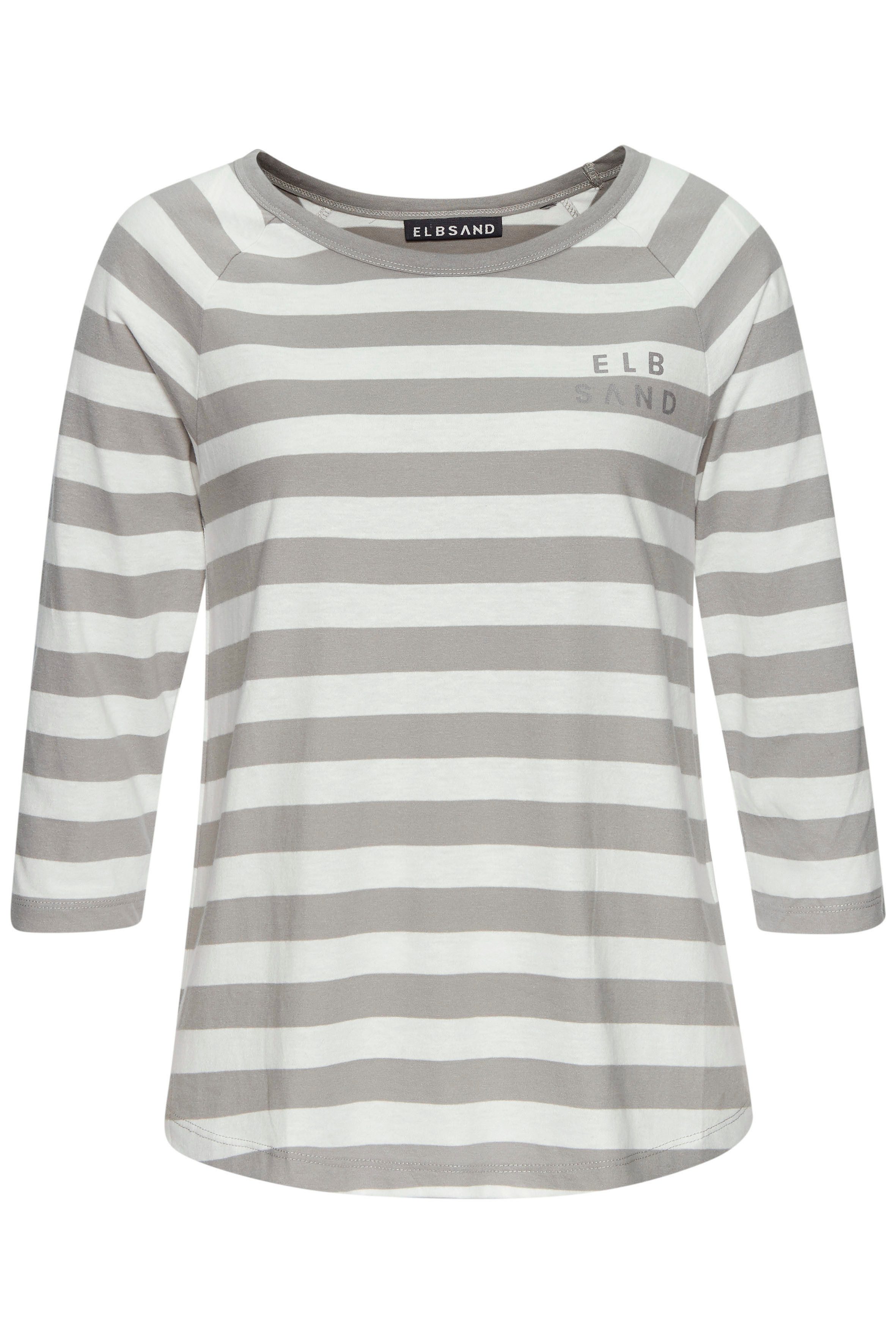 Elbsand Shirt met 3/4 mouwen met strepen, ronde halslijn, jersey shirt