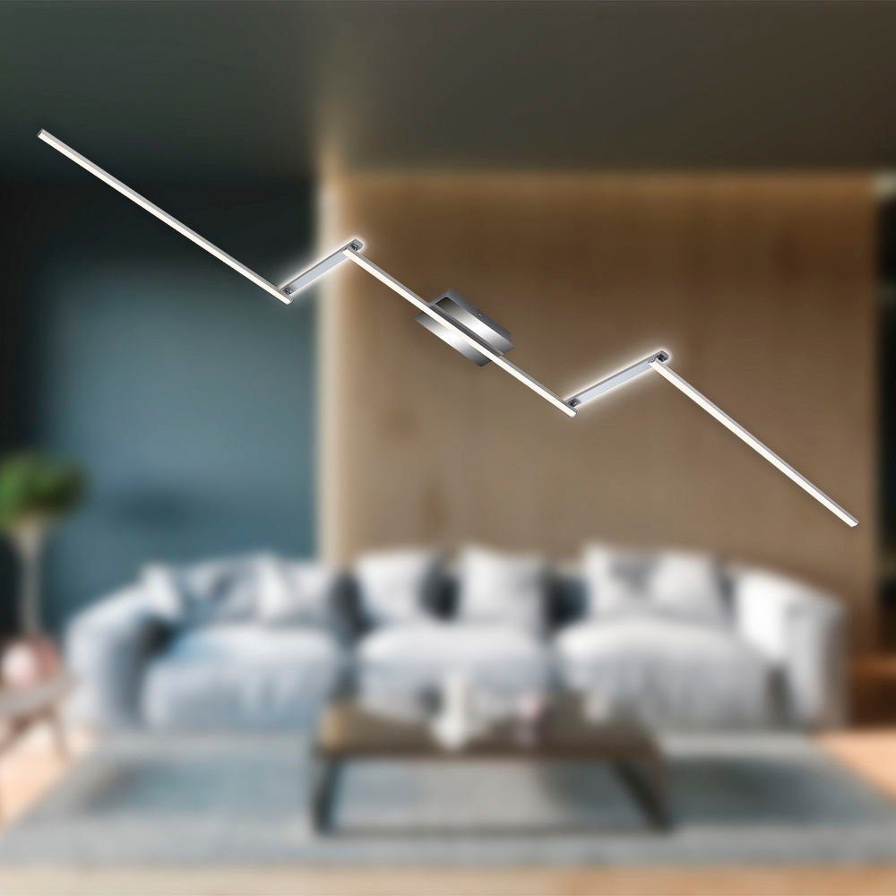 Briloner Leuchten Led-plafondlamp 3501018 STAFF Plafondlamp, 227,2x12x5 cm, aluminium-chroom, 24W, woonkamer, slaapkamer