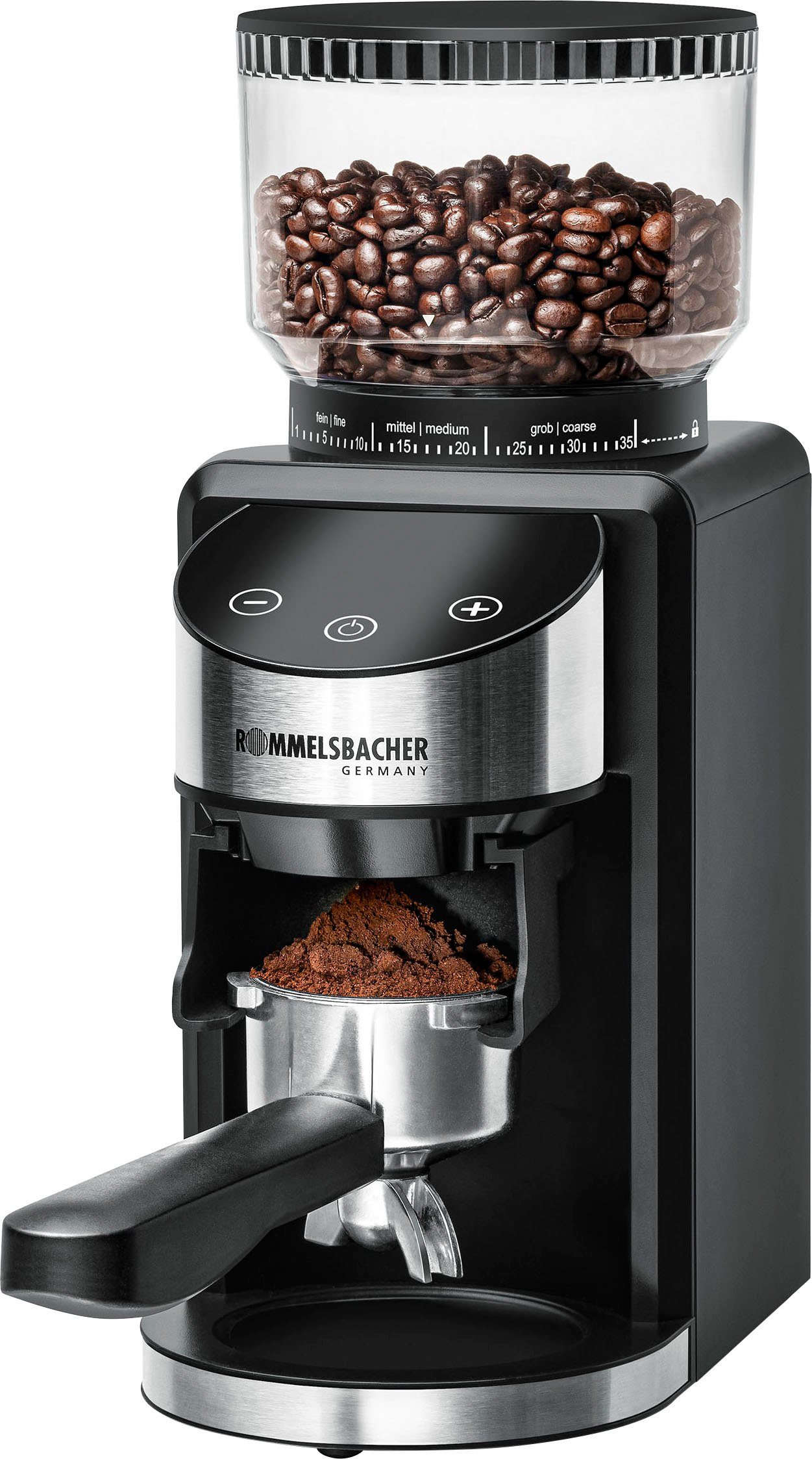 rommelsbacher koffiemolen ekm 400 met kegelmaalwerk, antistatica-functie, 35 maalgrofheden zwart