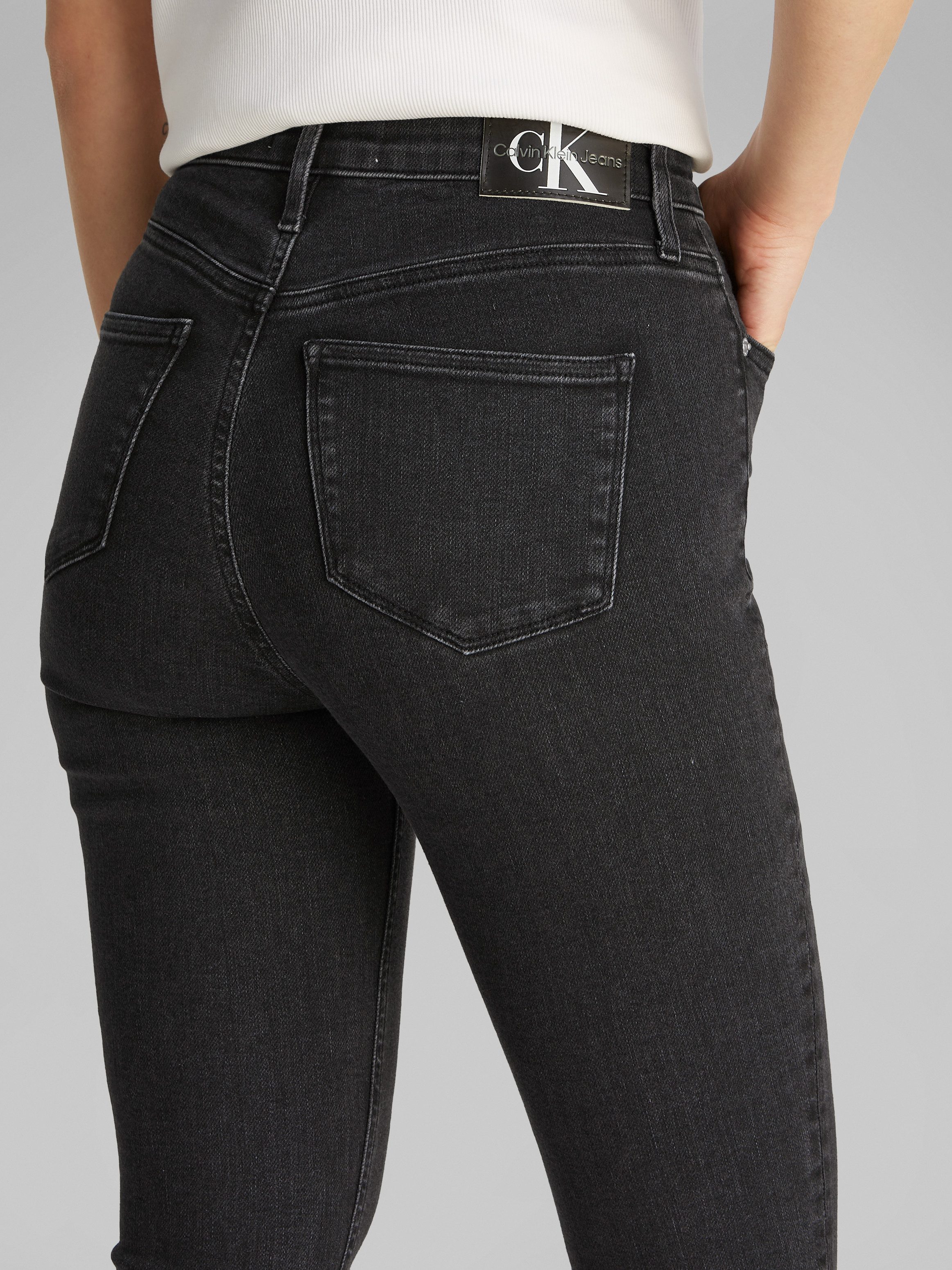 Calvin Klein Skinny fit jeans High rise skinny in zwarte wassing