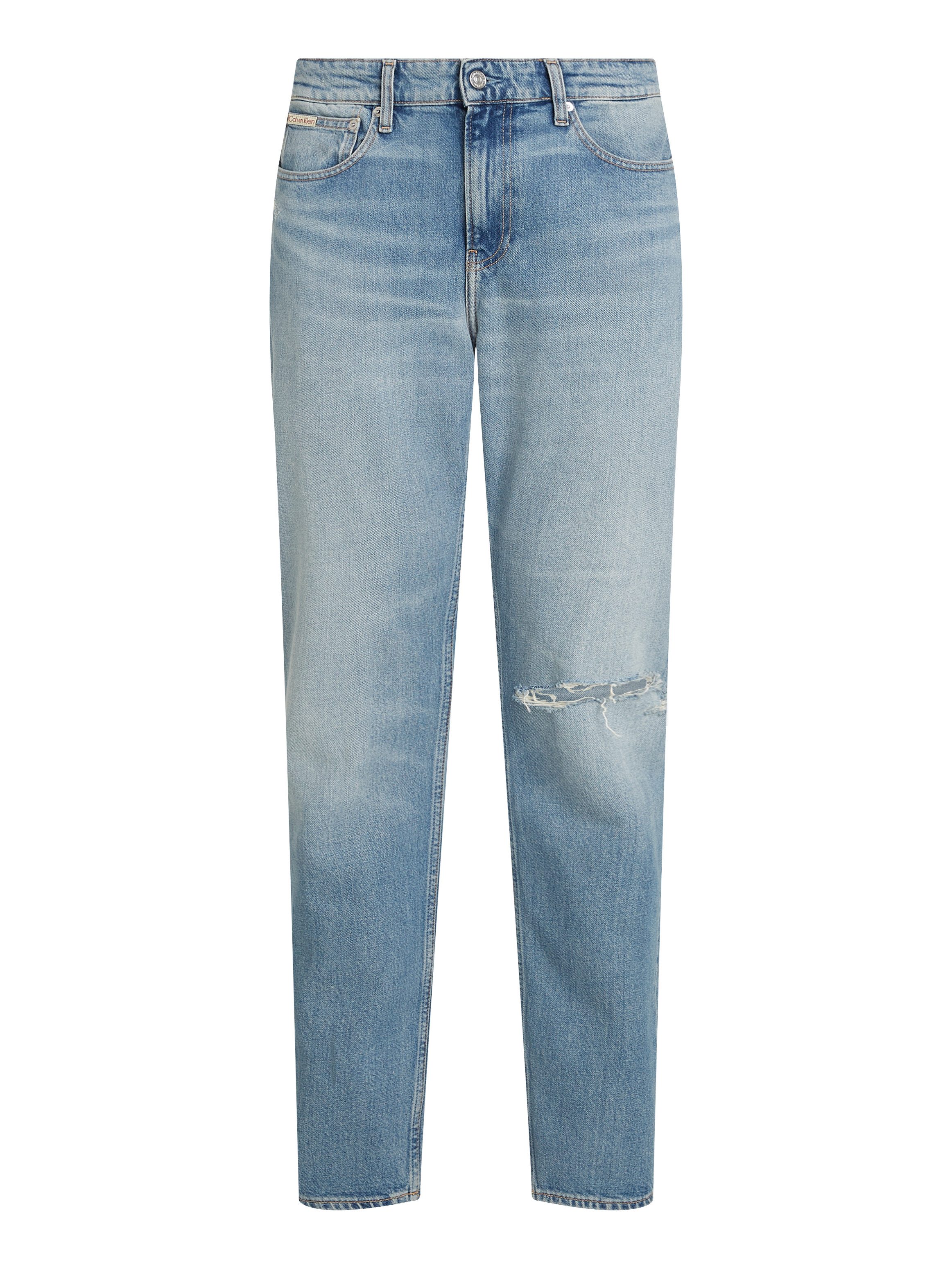 Calvin Klein Destroyed jeans SLIM TAPER in lichtblauwe wassing