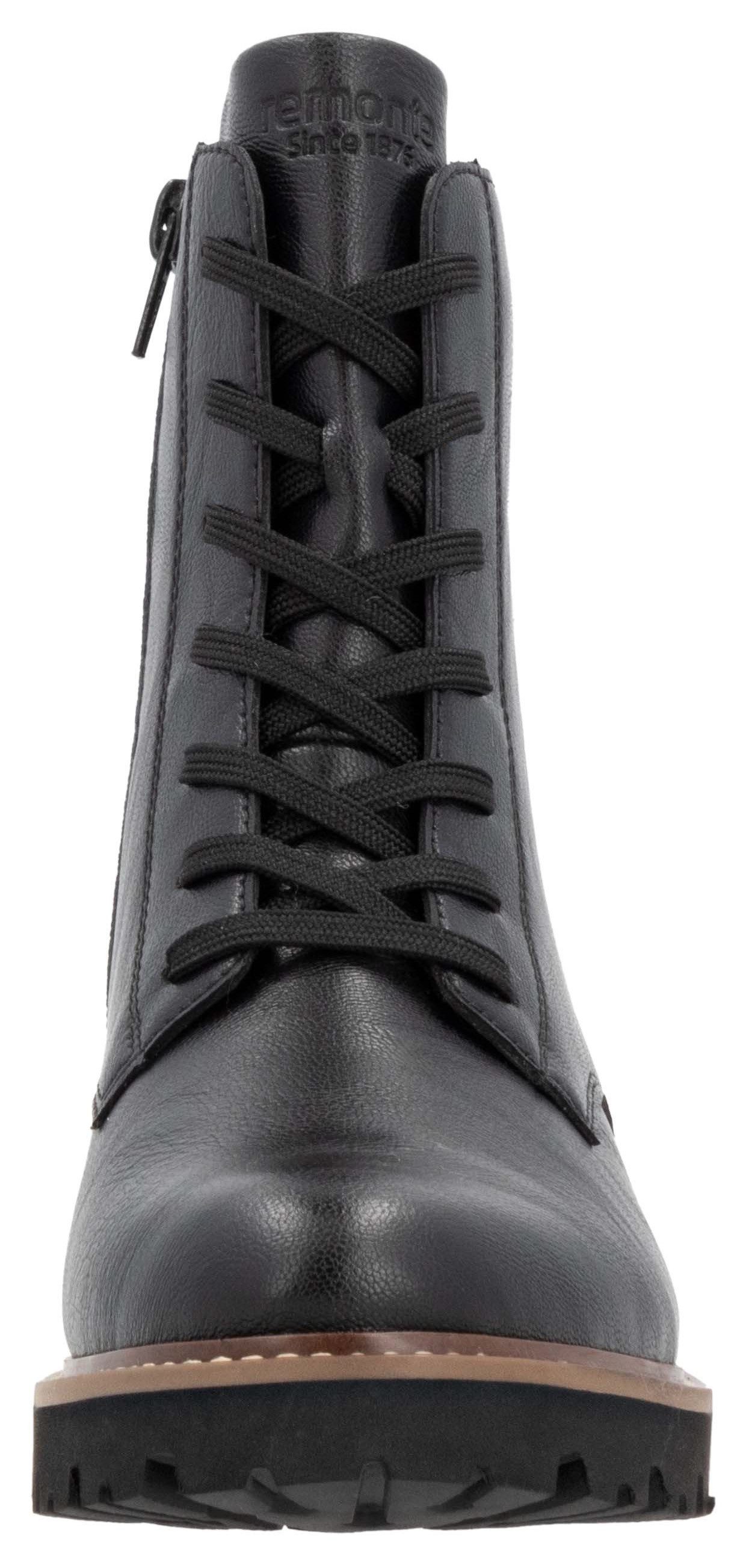 Remonte Veterschoenen blokhak, veterschoen, enkellaars in used look