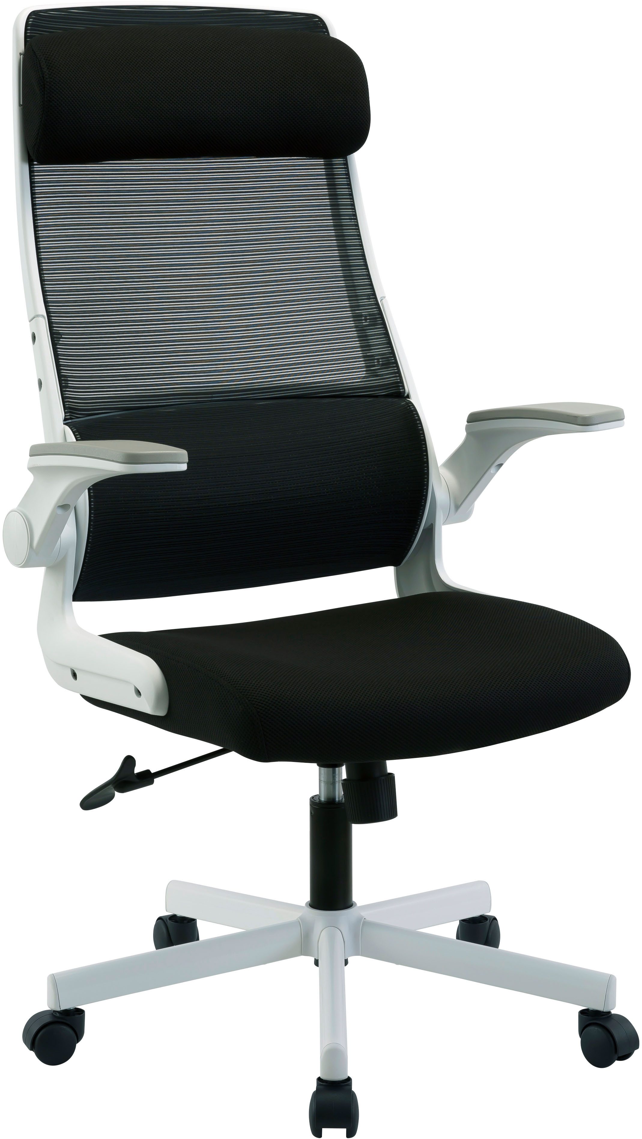 Places of Style Bureaustoel Menton, ergonomische bureaustoel inclusief kussen, lendensteun, modern ontwerp bureaustoelen zwart