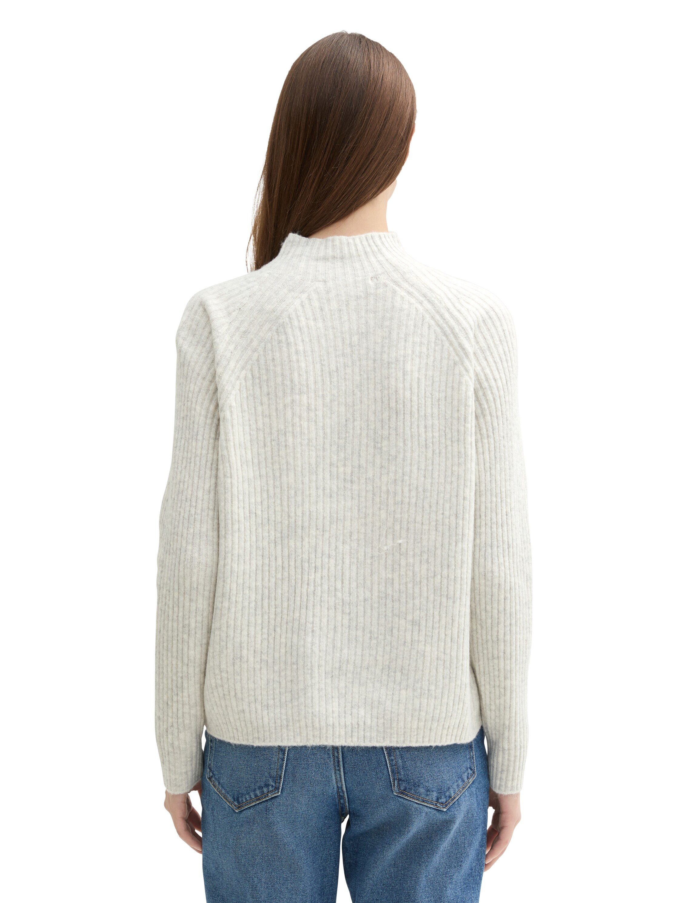 Tom Tailor Denim Trui met staande kraag met ribstructuur