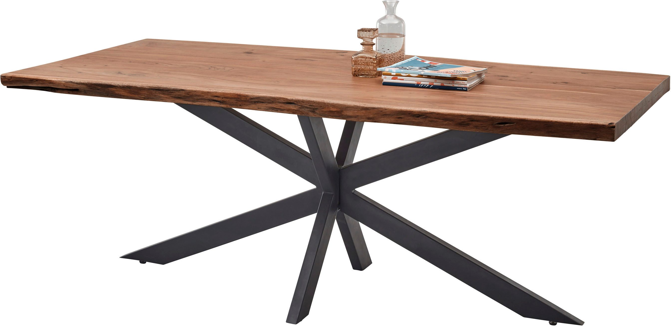 Stolkom Eettafel Jaro 200 cm breed met massief hout met boomrand