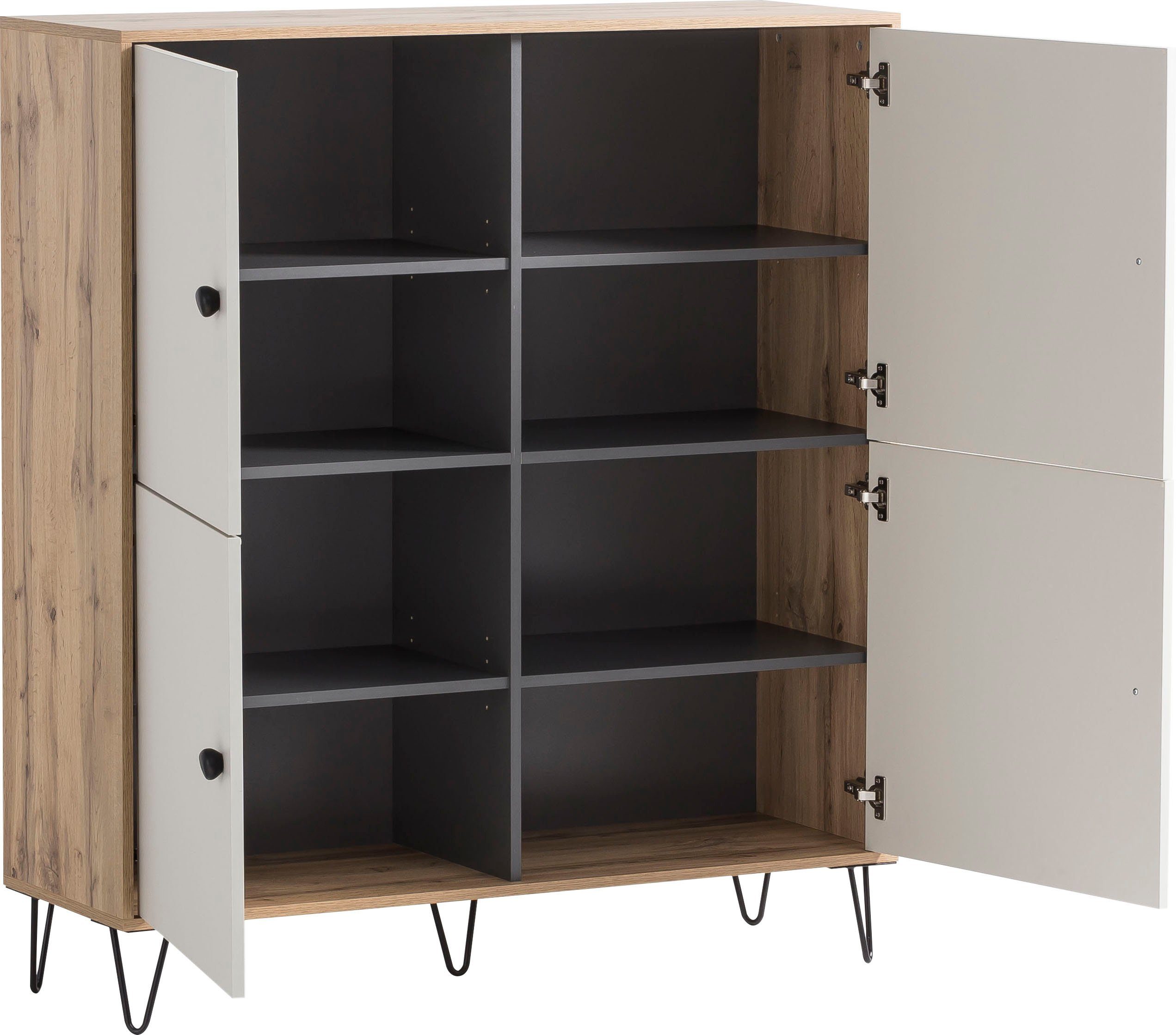 LOOKS BY WOLFGANG JOOP Highboard Looks Organic Met hoogwaardig metalen beslag en soft-closescharnieren