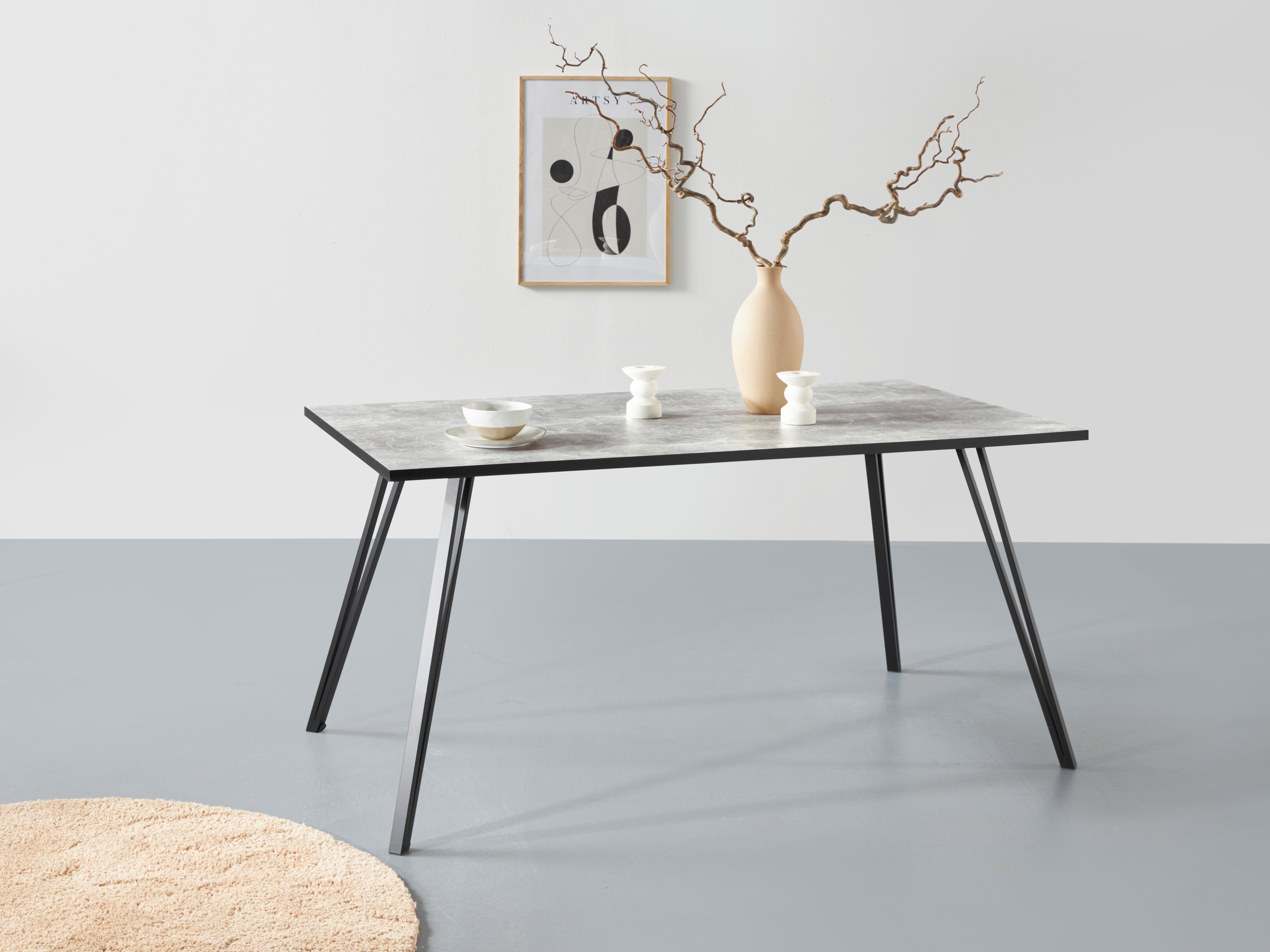 HELA Eettafel Diverse decors, 160 cm eettafels grijs