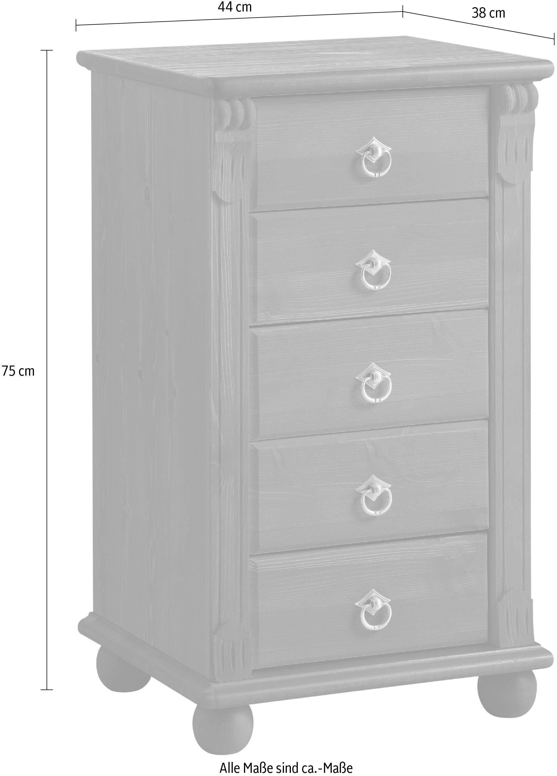 Home affaire Ladekast TESSIN Make-up commode met spiegel, van massief dennenhout, FSC®-gecertificeerd
