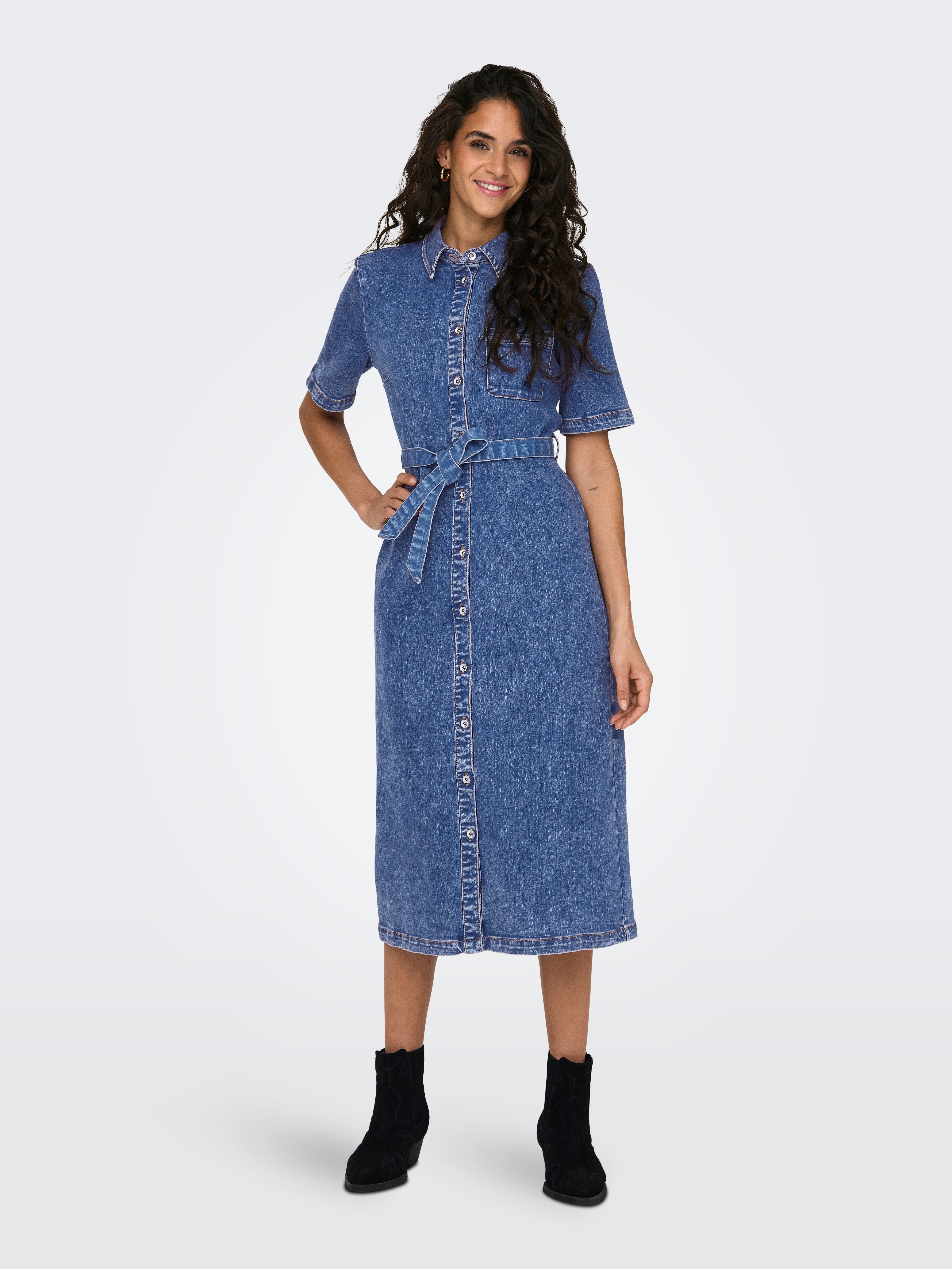 Only Jeans jurk ONLLANA SS LONG DRESS DNM REA258 NOOS
