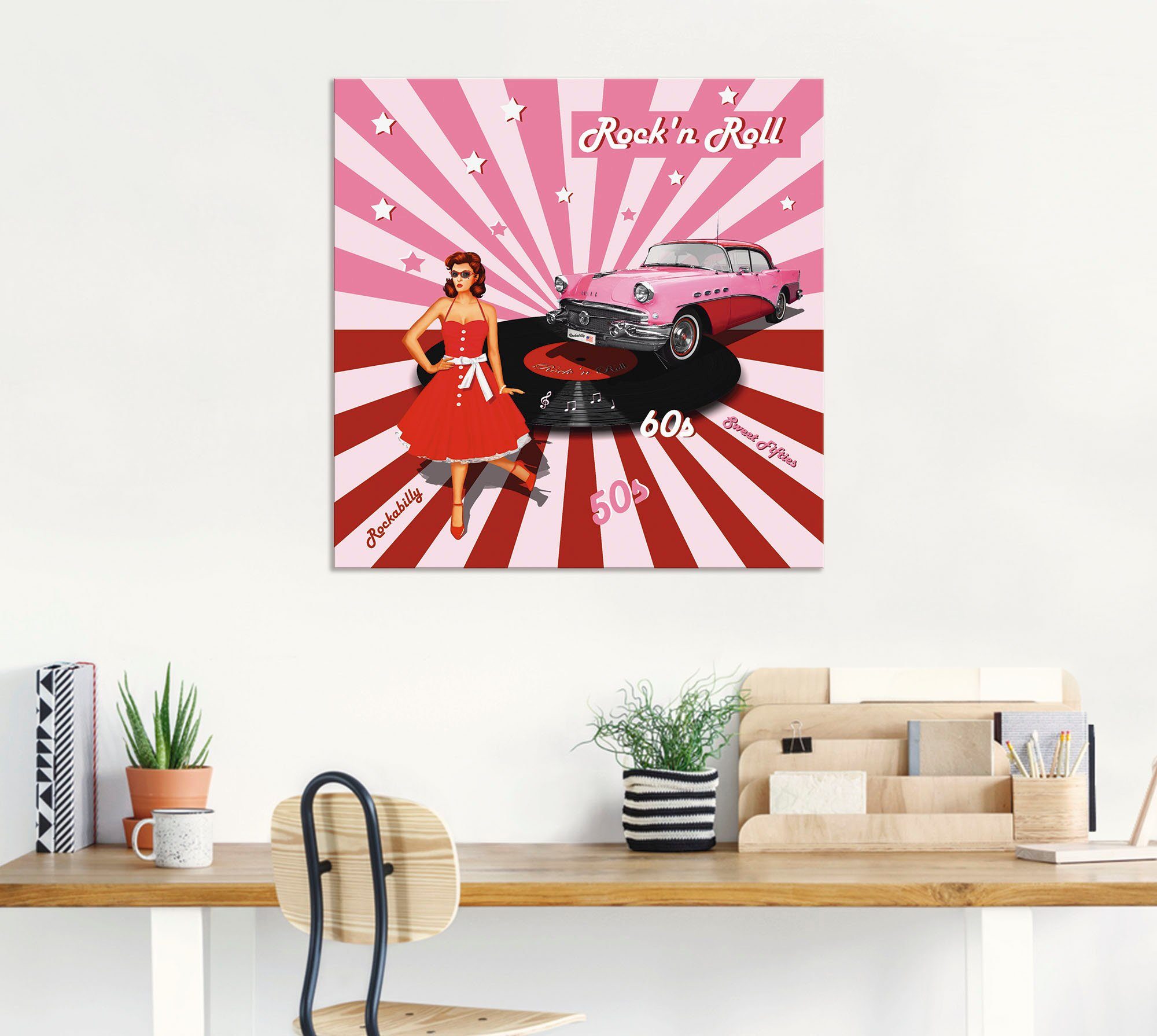 Artland Artprint Rock'n roll van de jaren 50 als artprint van aluminium, artprint voor buiten, artprint op linnen, poster, muursticker