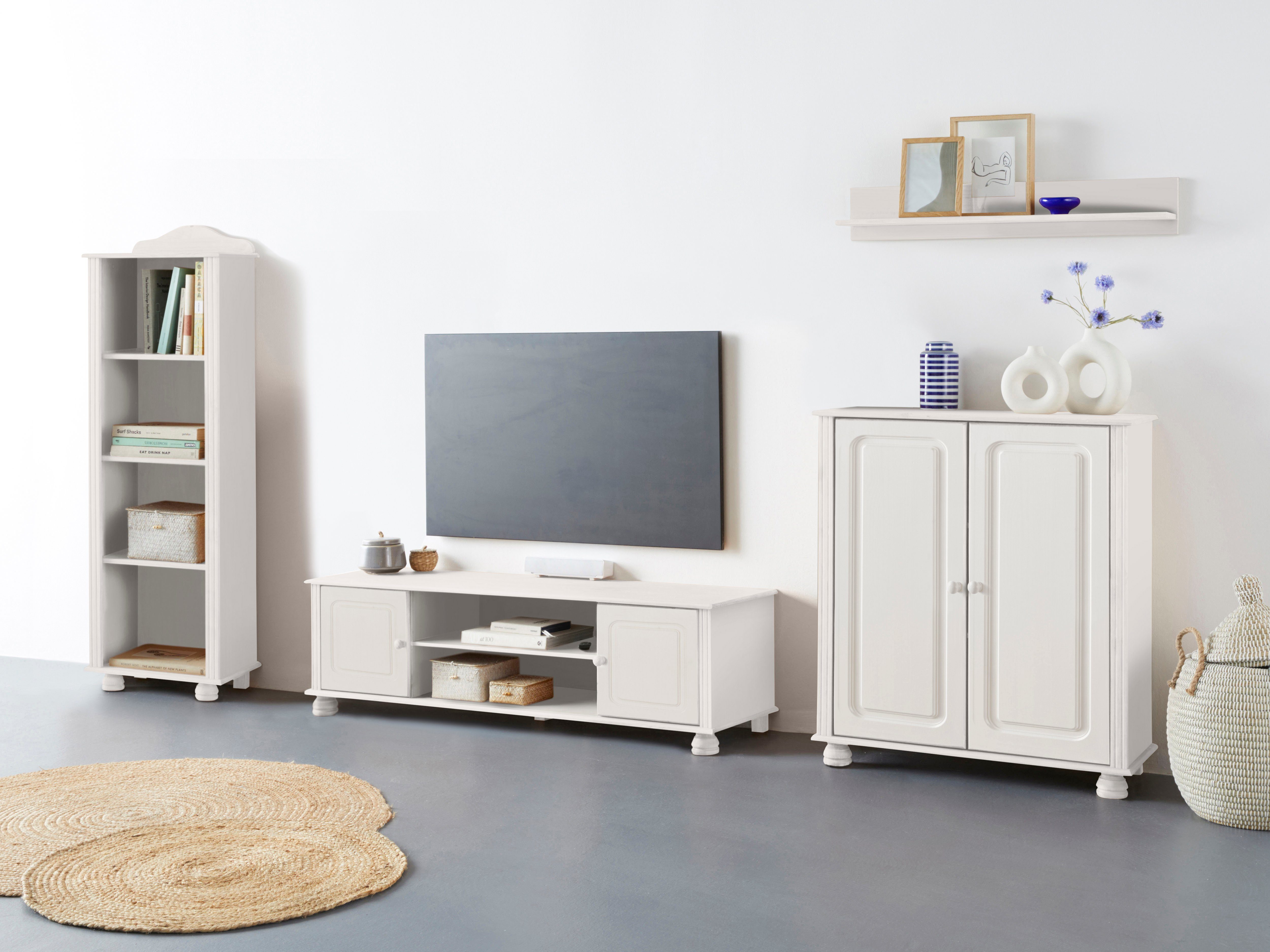Home affaire Wandmeubel Mette 1 halfhoge kast, 1 boekenkast en 1 tv-meubel zonder wandboard (3-delig)
