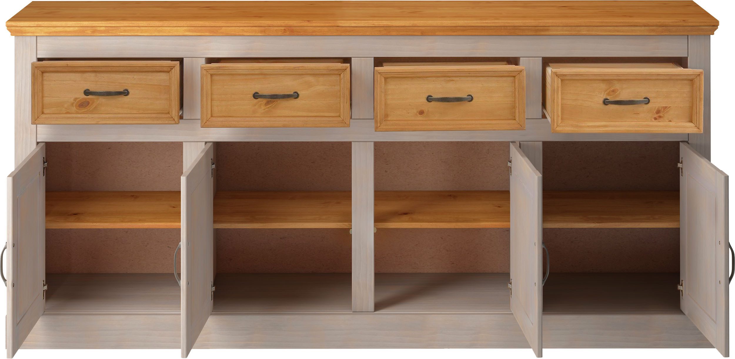 Home affaire Dressoir Selma Commode met 4 deuren en 4 lades. Breedte 192 cm