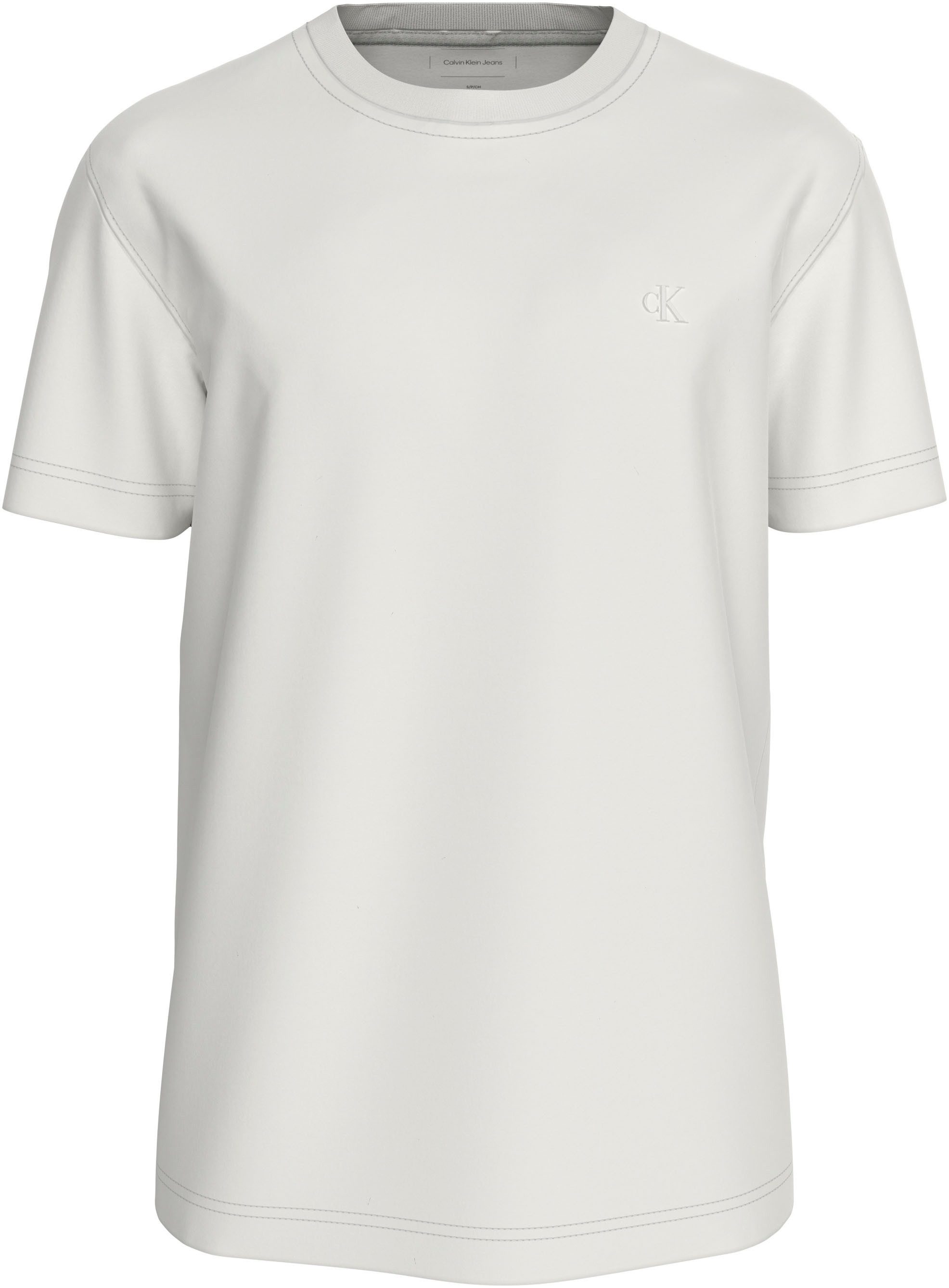 Calvin Klein Jeans Plus T-shirt Plus Textured Monologo Tee in grote maten met rugprint