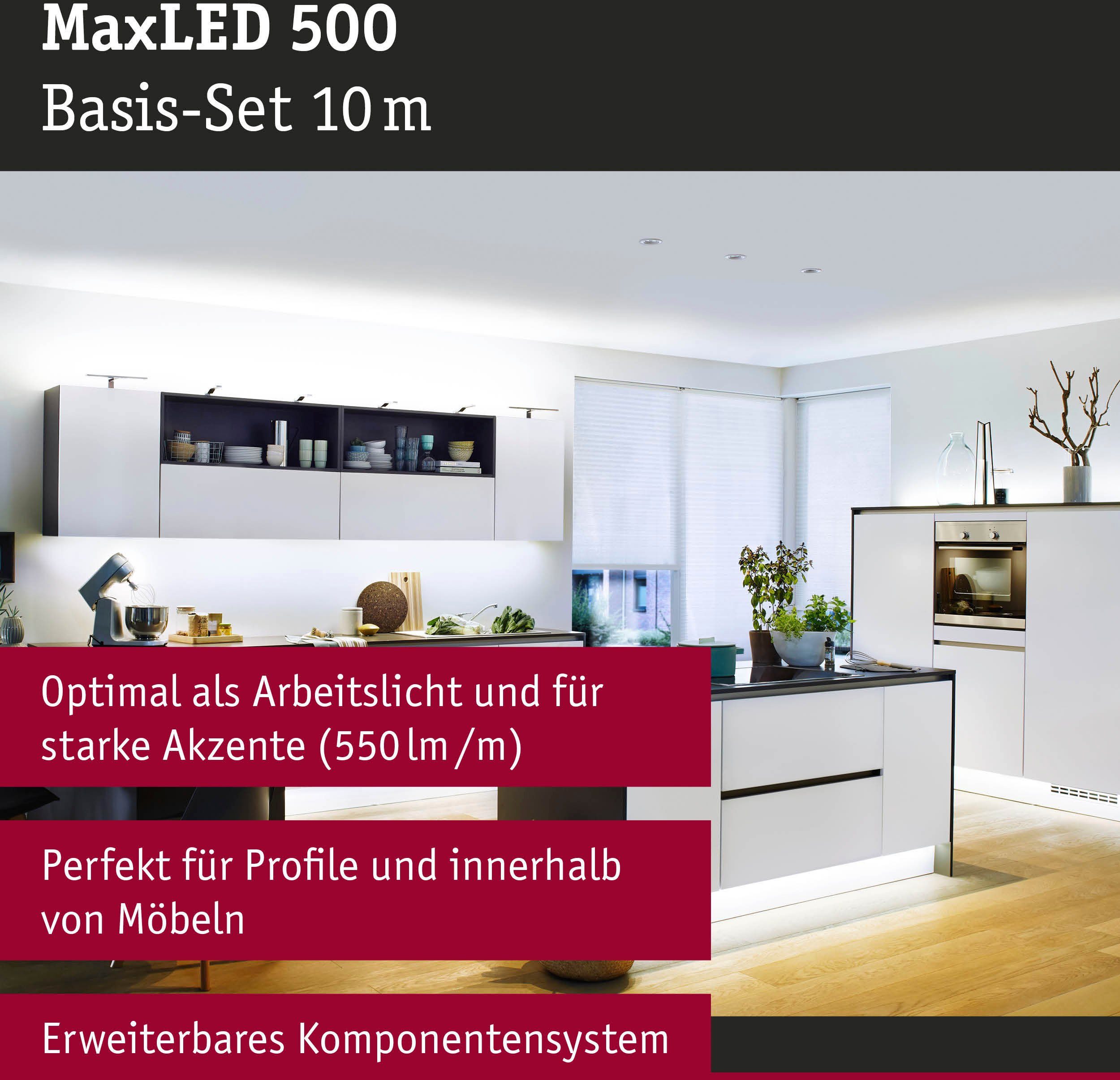 Paulmann Led-strepen MaxLED 500 Basisset 10m Daglichtwit 10m 50W 550lm/m 6500K (1 stuk)