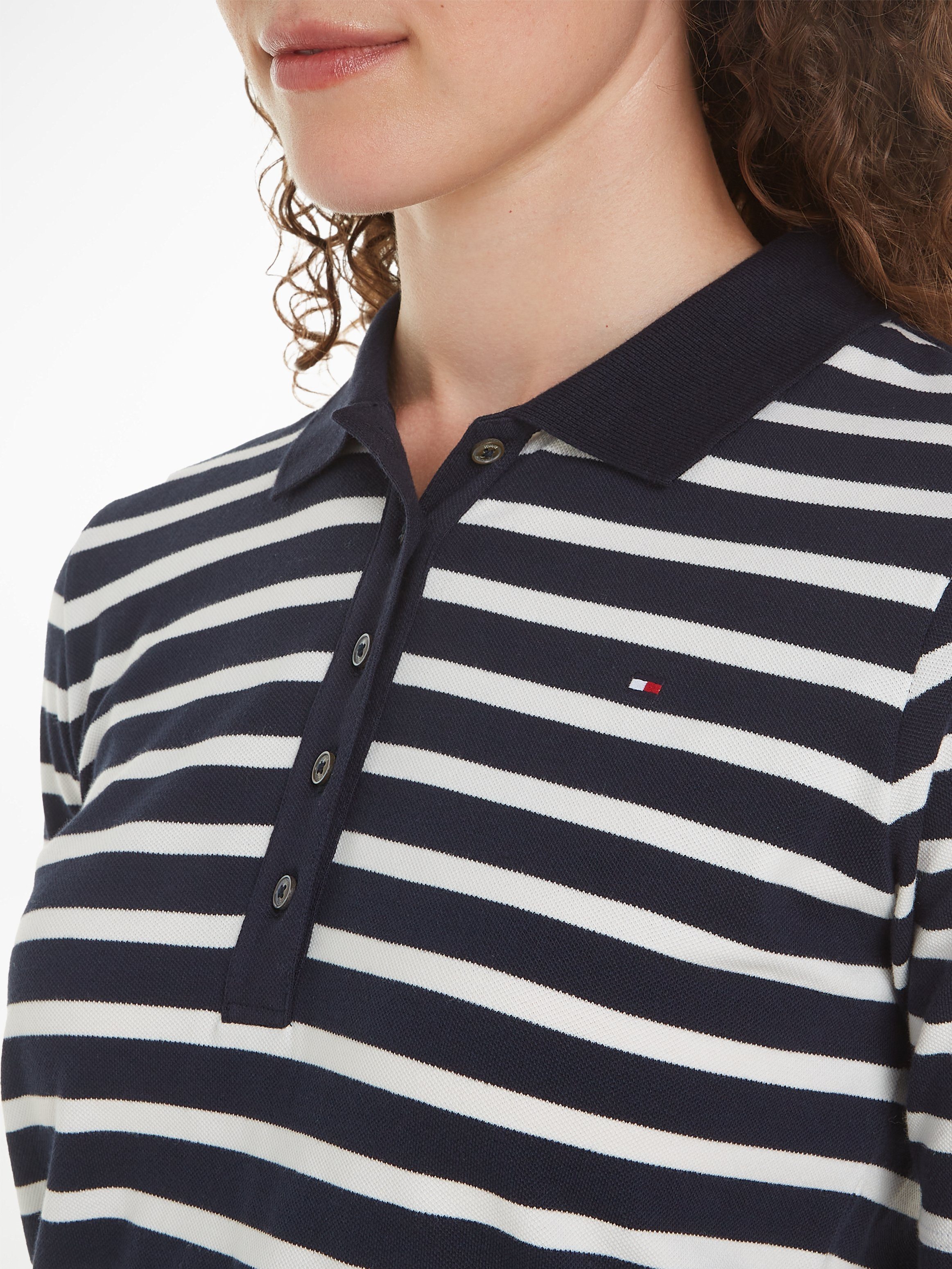 Tommy Hilfiger Poloshirt 1985 REG PIQUE STRIPE POLO SS met discreet geborduurd tommy hilfiger logo