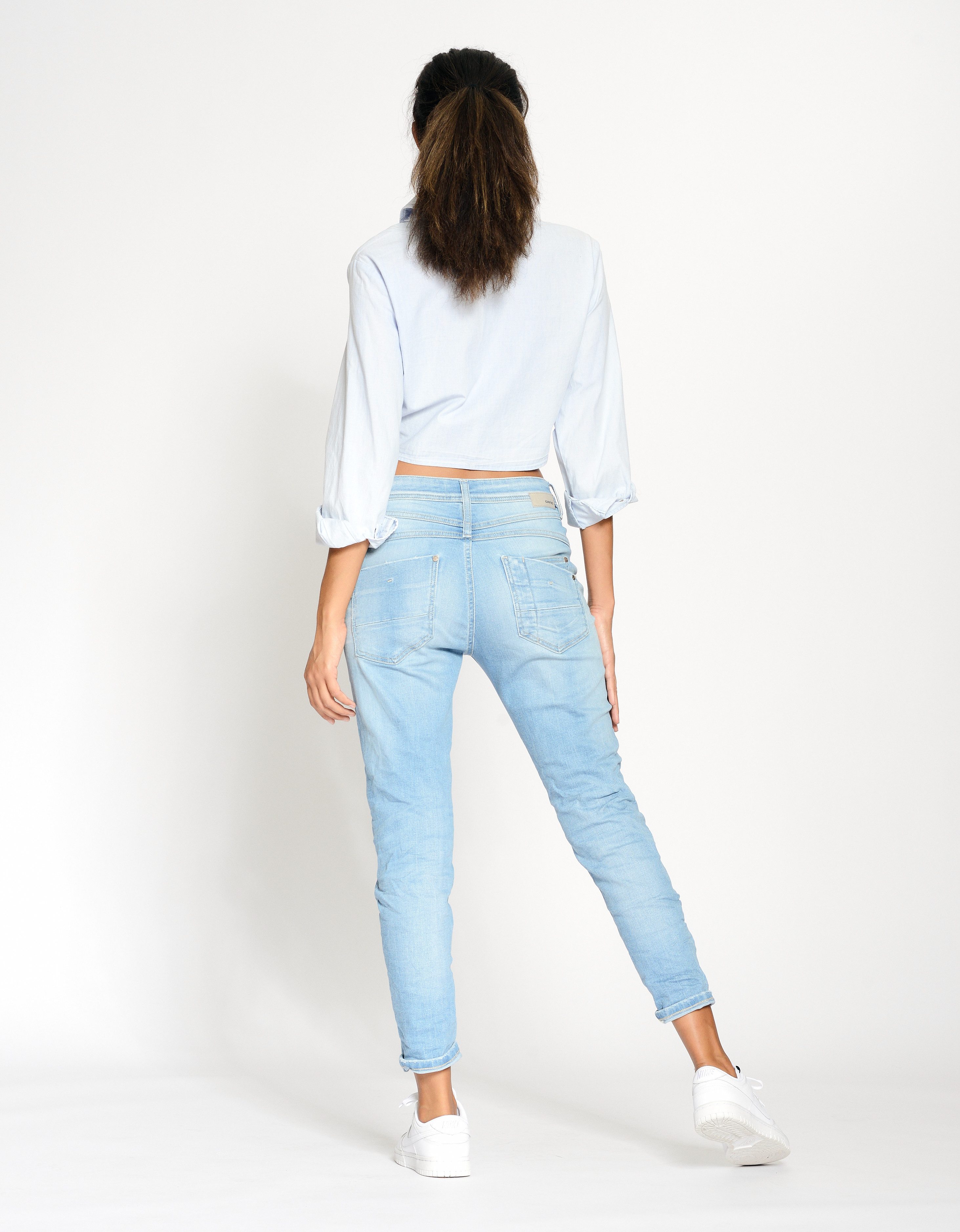 GANG Relax fit jeans 94AMELIE CROPPED met used-effecten