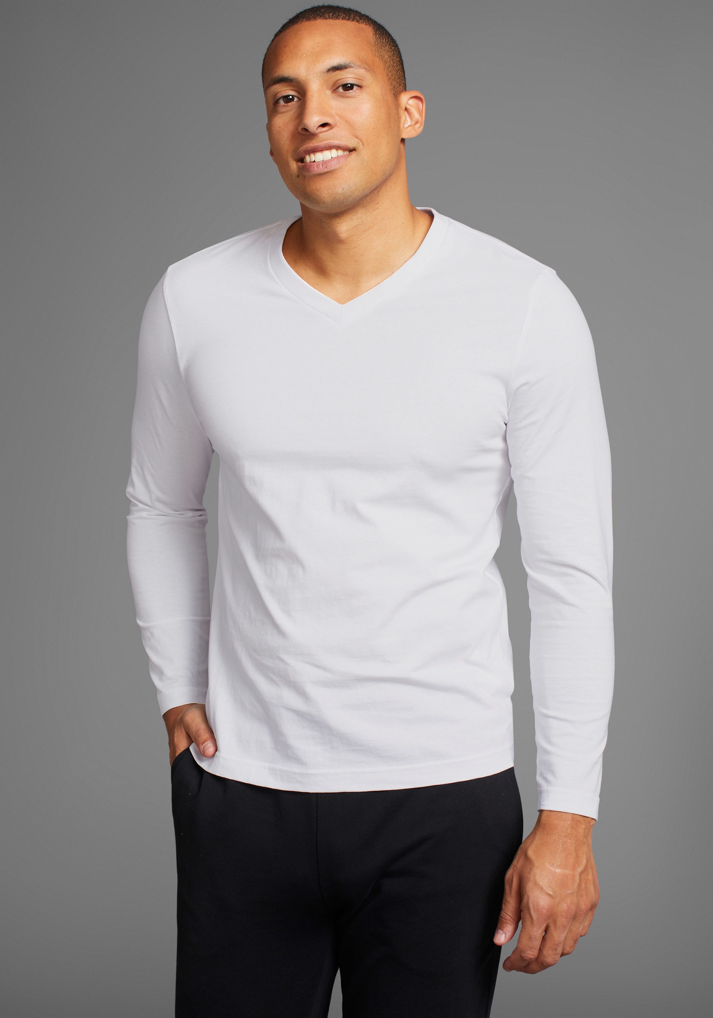 Man's World Shirt met lange mouwen Circular Collection ook voor onderkleding (set, 2-delig, 2 stuks)