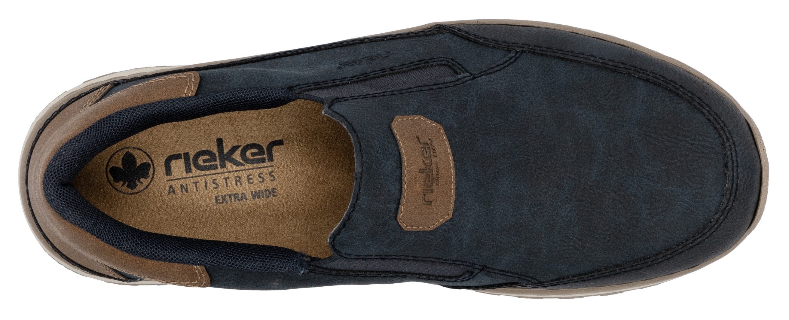 Rieker Instappers , slip-on sneaker, vrijetijdsschoen, lage schoen met elastische band