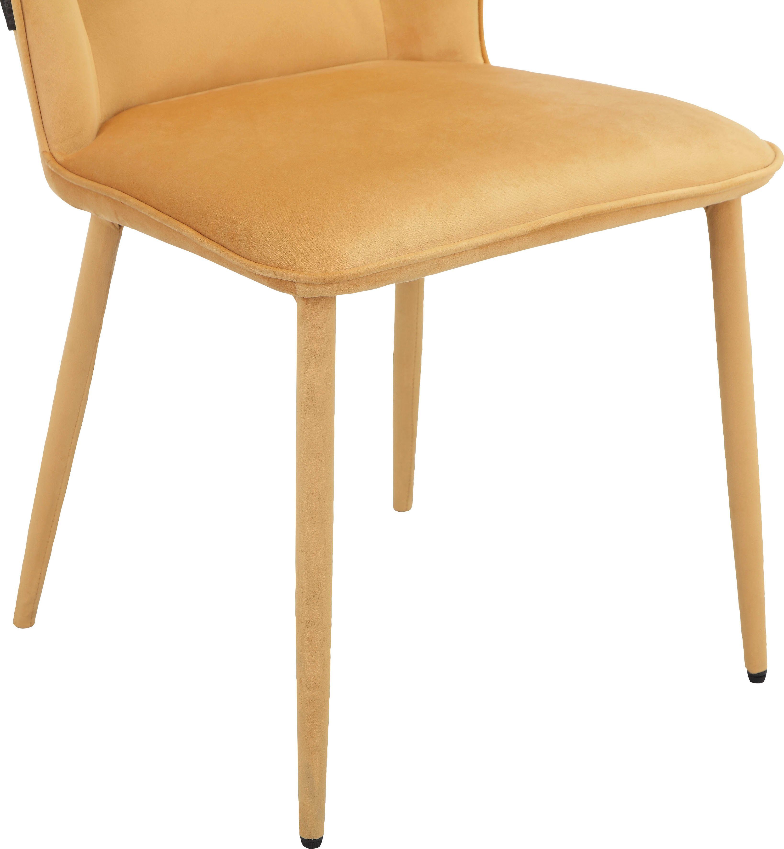 INOSIGN Eetkamerstoel Koa van veloursstof, met zacht verdikte zitting en rugleuning, zithoogte 49 cm (2 stuks)