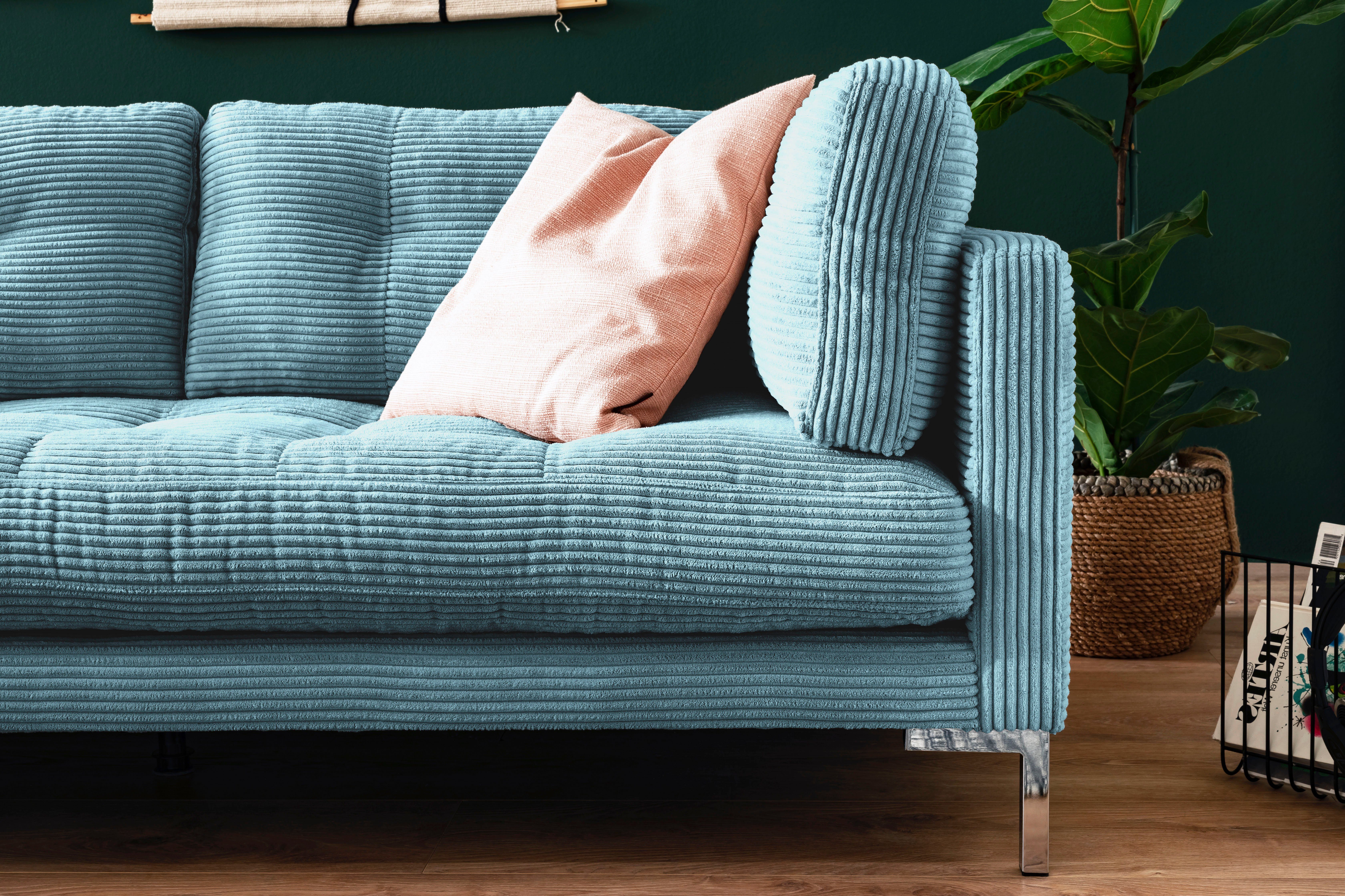 Trends by HG Hoekbank Landau L-vorm in cordstof met metalen voet
