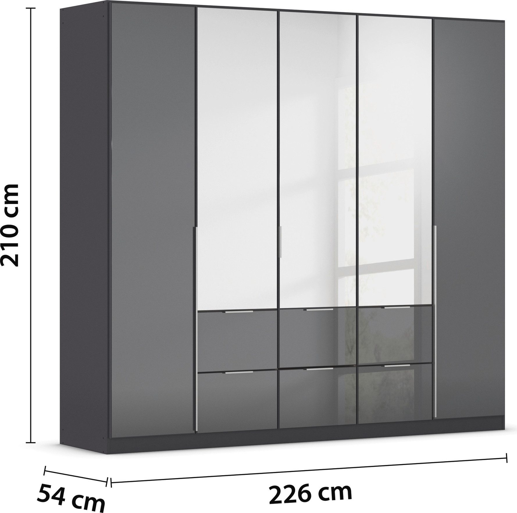 rauch Draaideurkast Kledingkasten kast garderobe AGORDO met glazen front