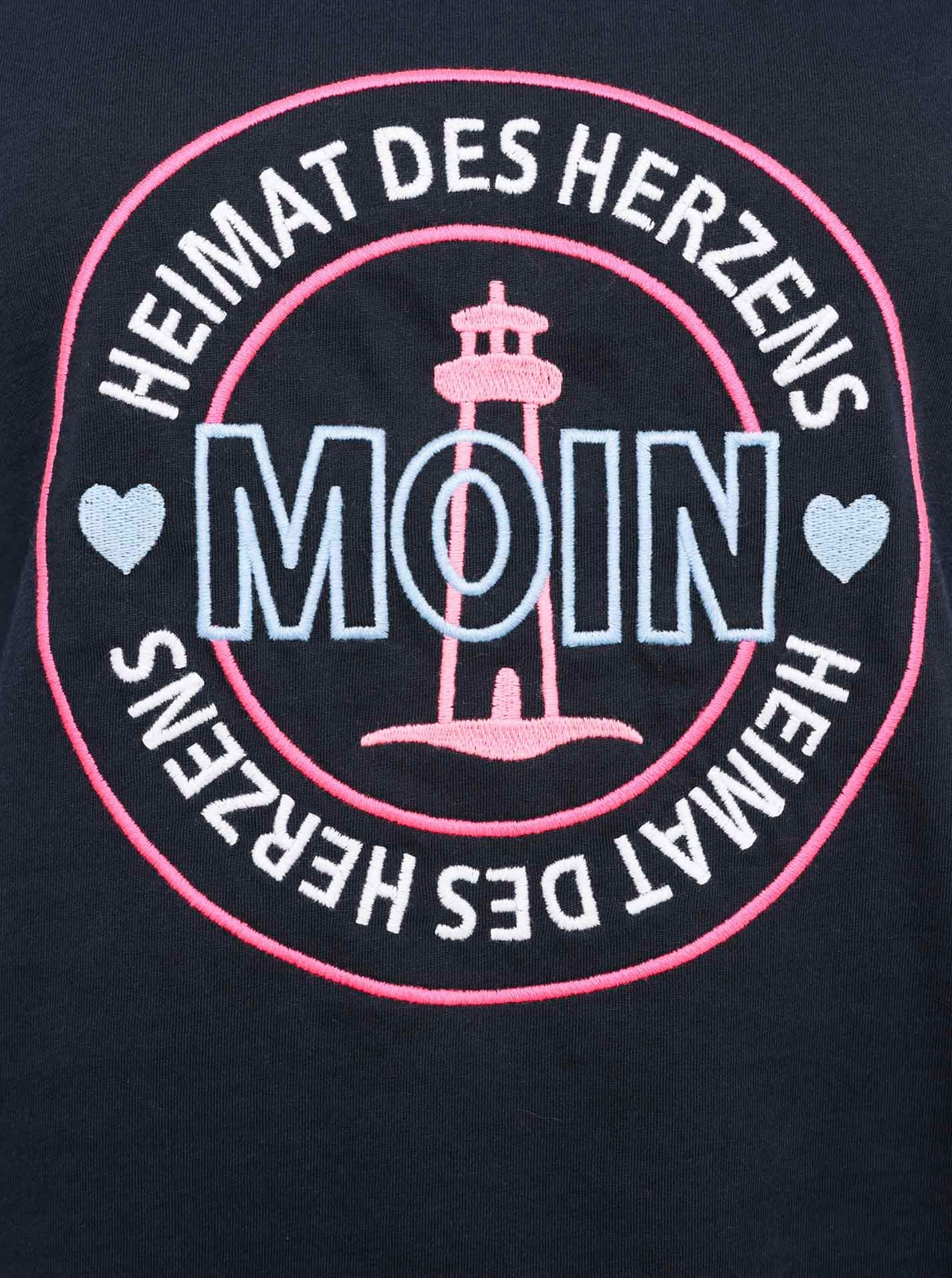 Zwillingsherz T-shirt Thuis van het Hart Met maritieme borduursel